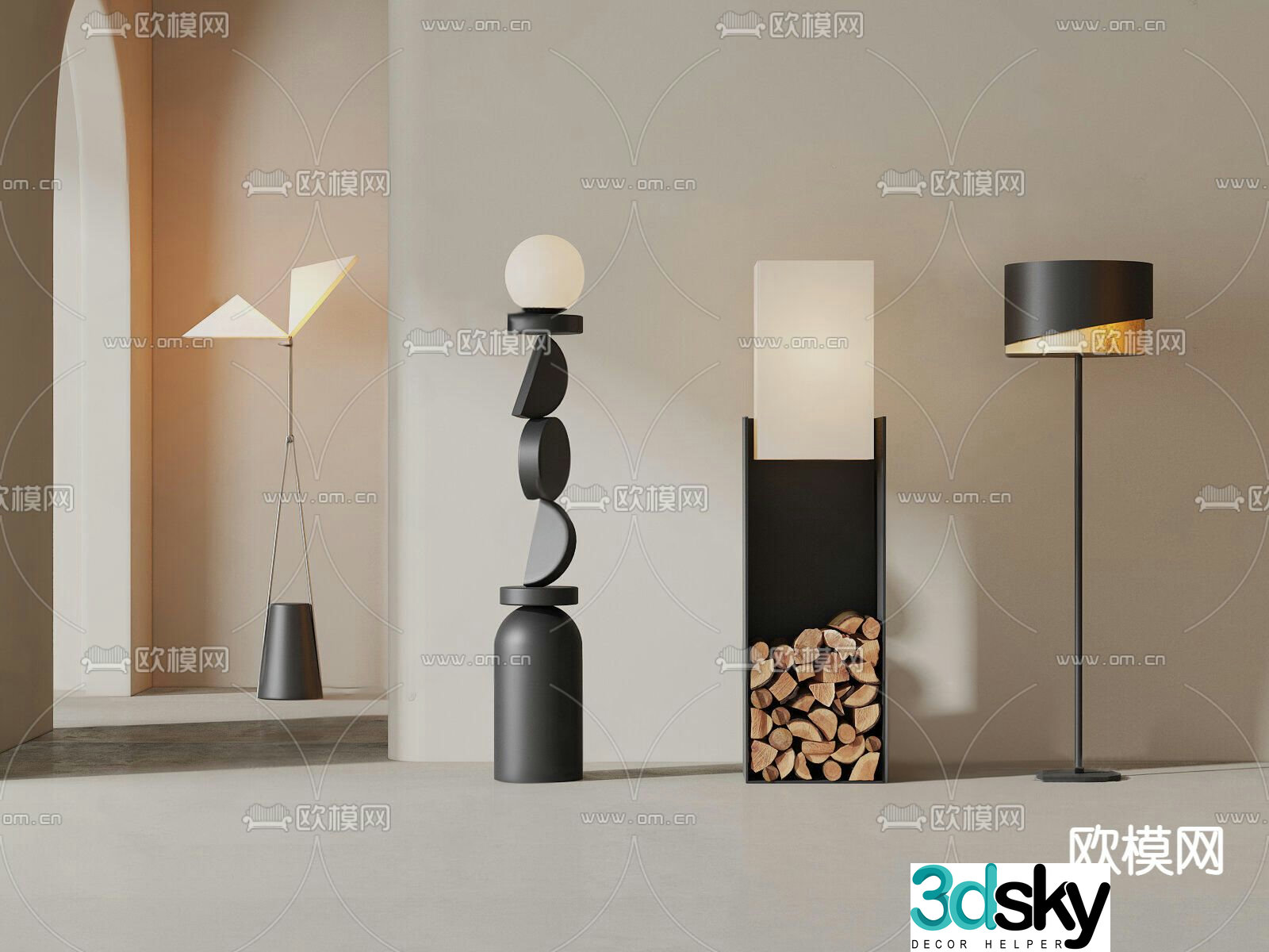 Wai Sad Floor Lamp Art Lamp 3D Model