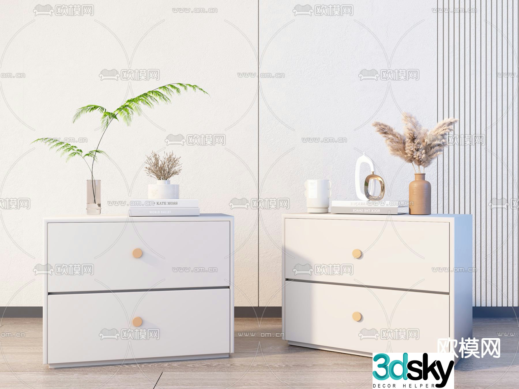 Modern bedside table 3d model