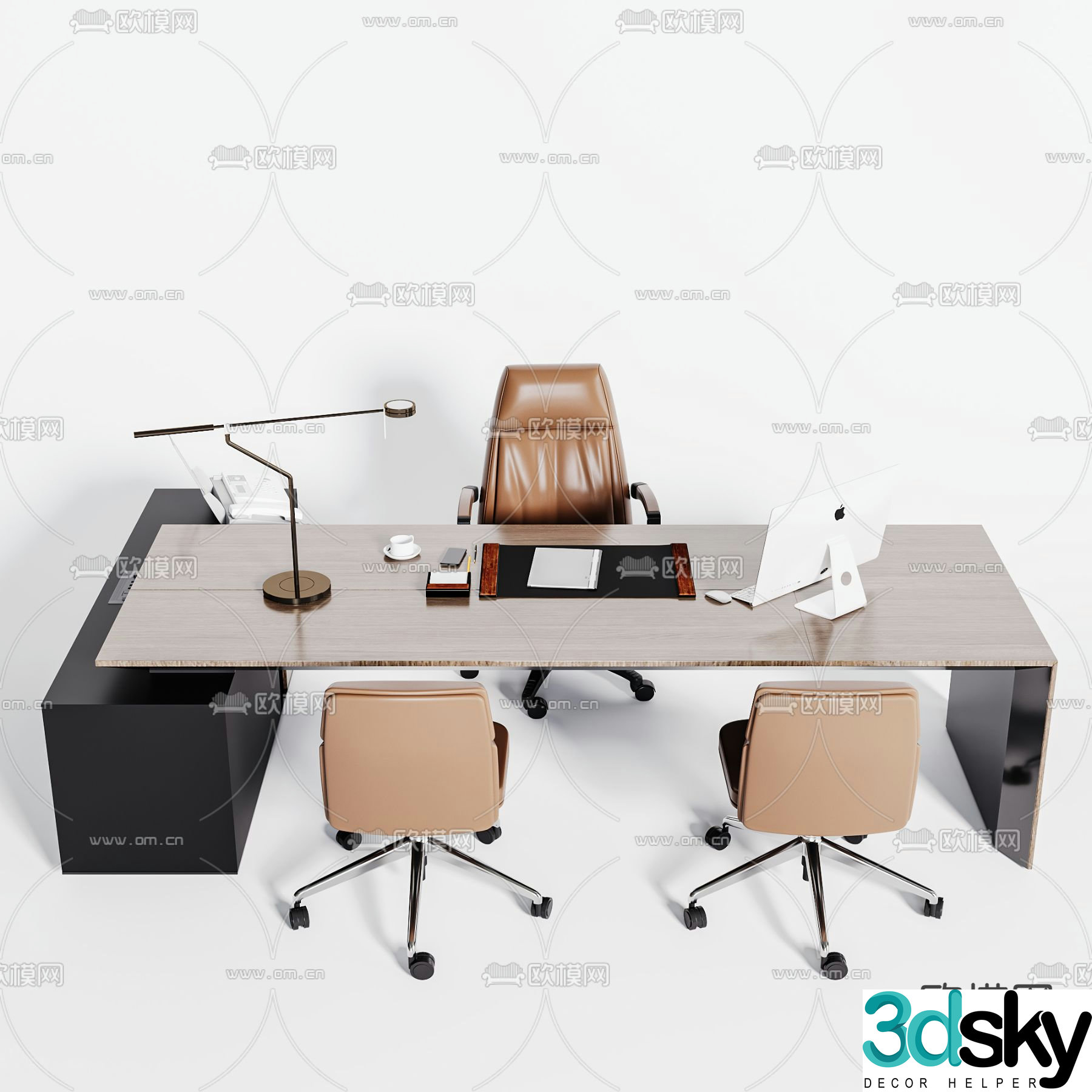 Desk desk desk boss desk 3d model