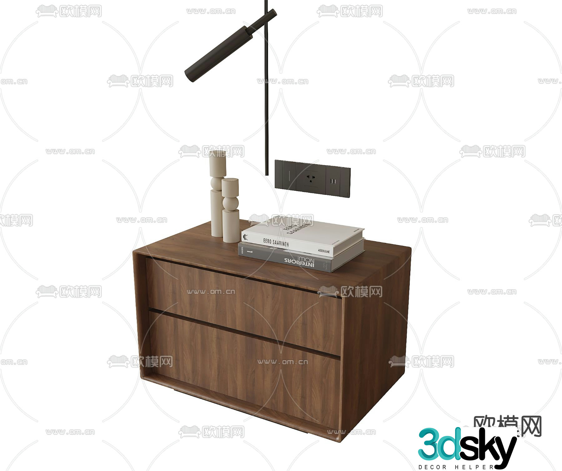 Modern bedside table 3d model