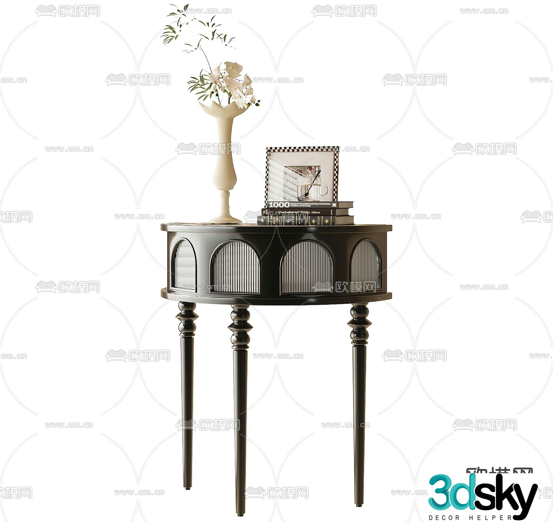 French corner table side table corner cabinet 3d model
