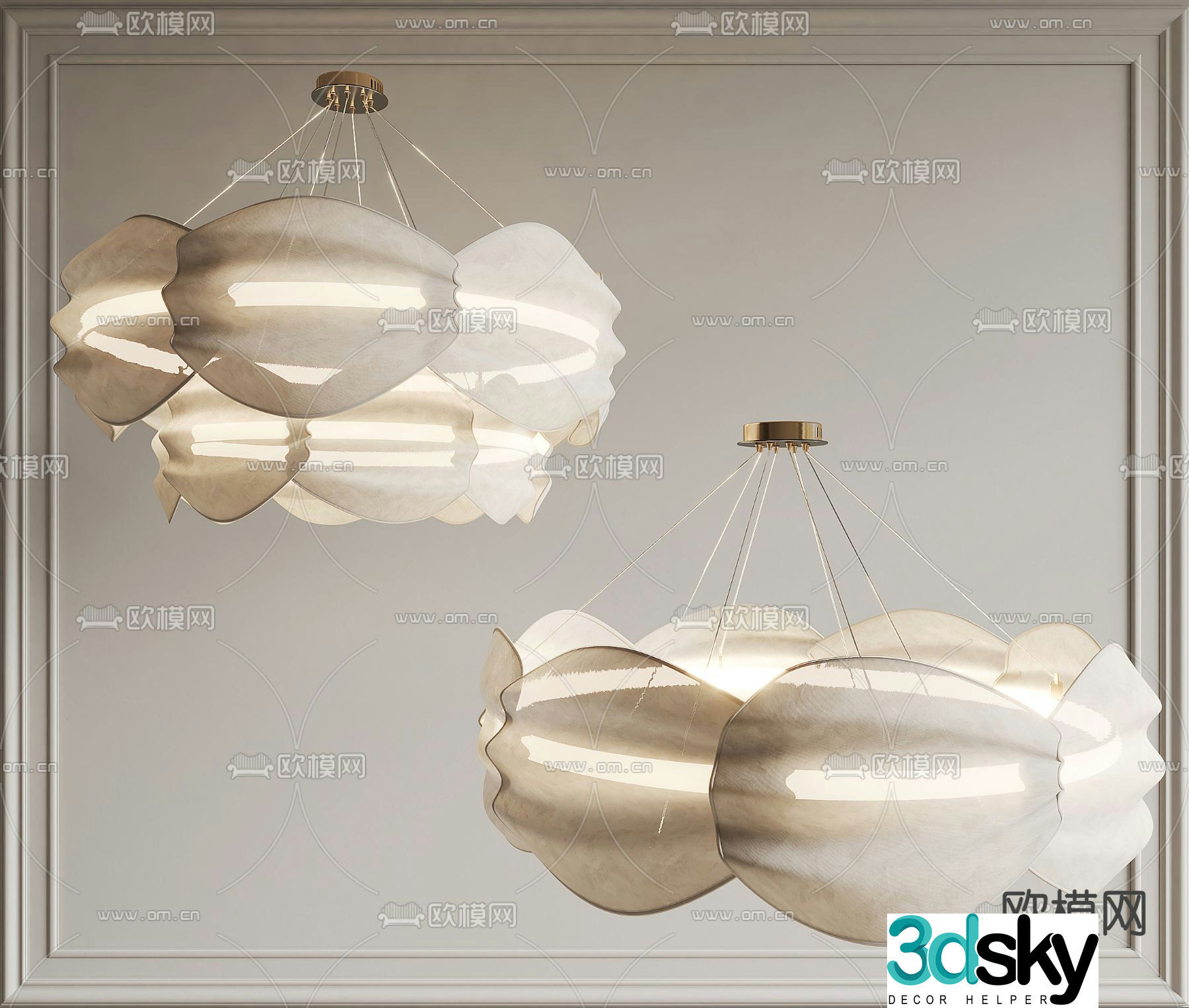Medieval style chandelier 3d model