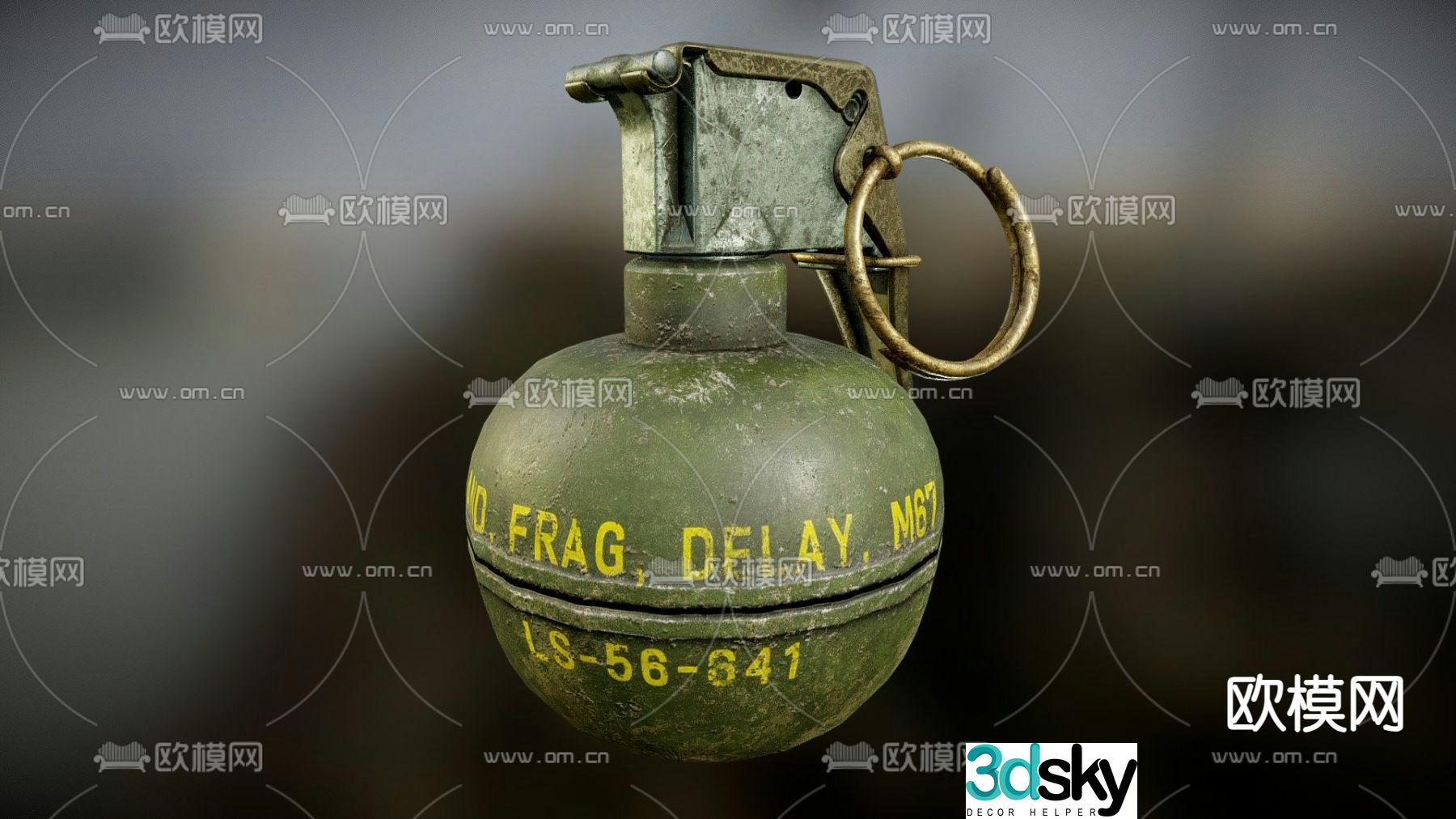 Industrial style grenade 3d model