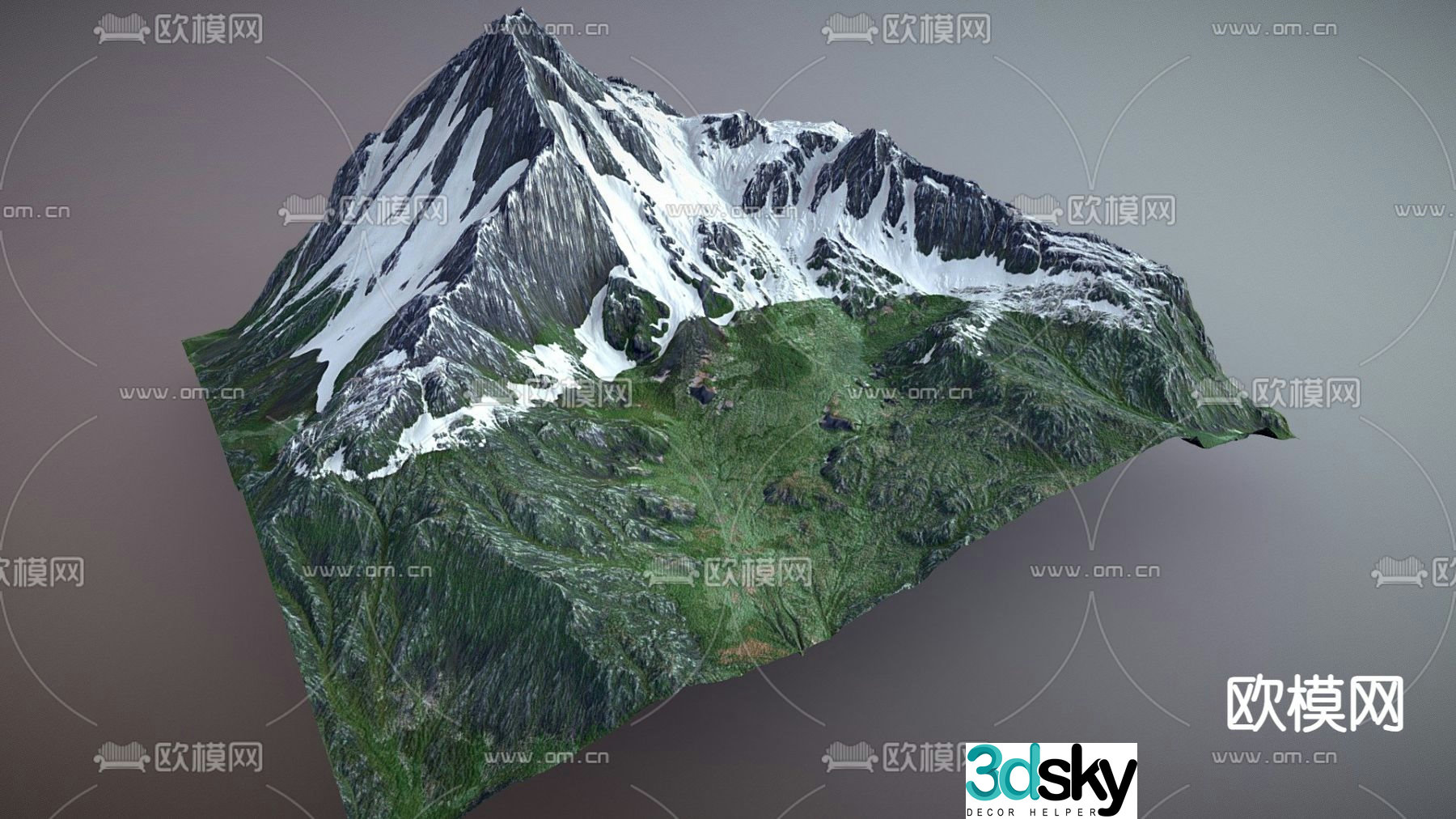 Modern snow mountain mountain 3d model