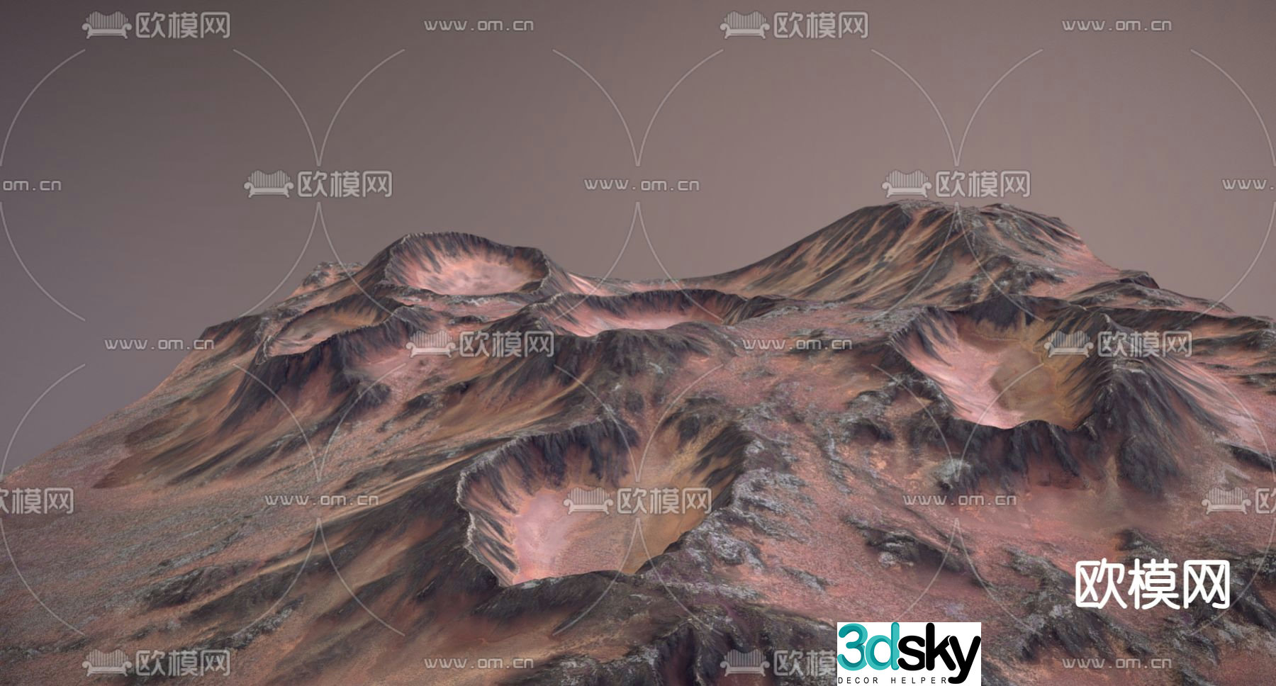 Modern volcano terrain landscape 3d model