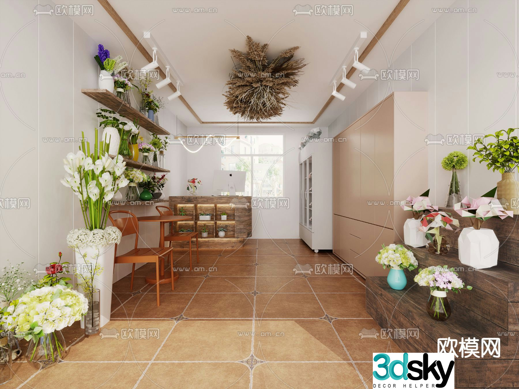 Modern flower shop 3d model