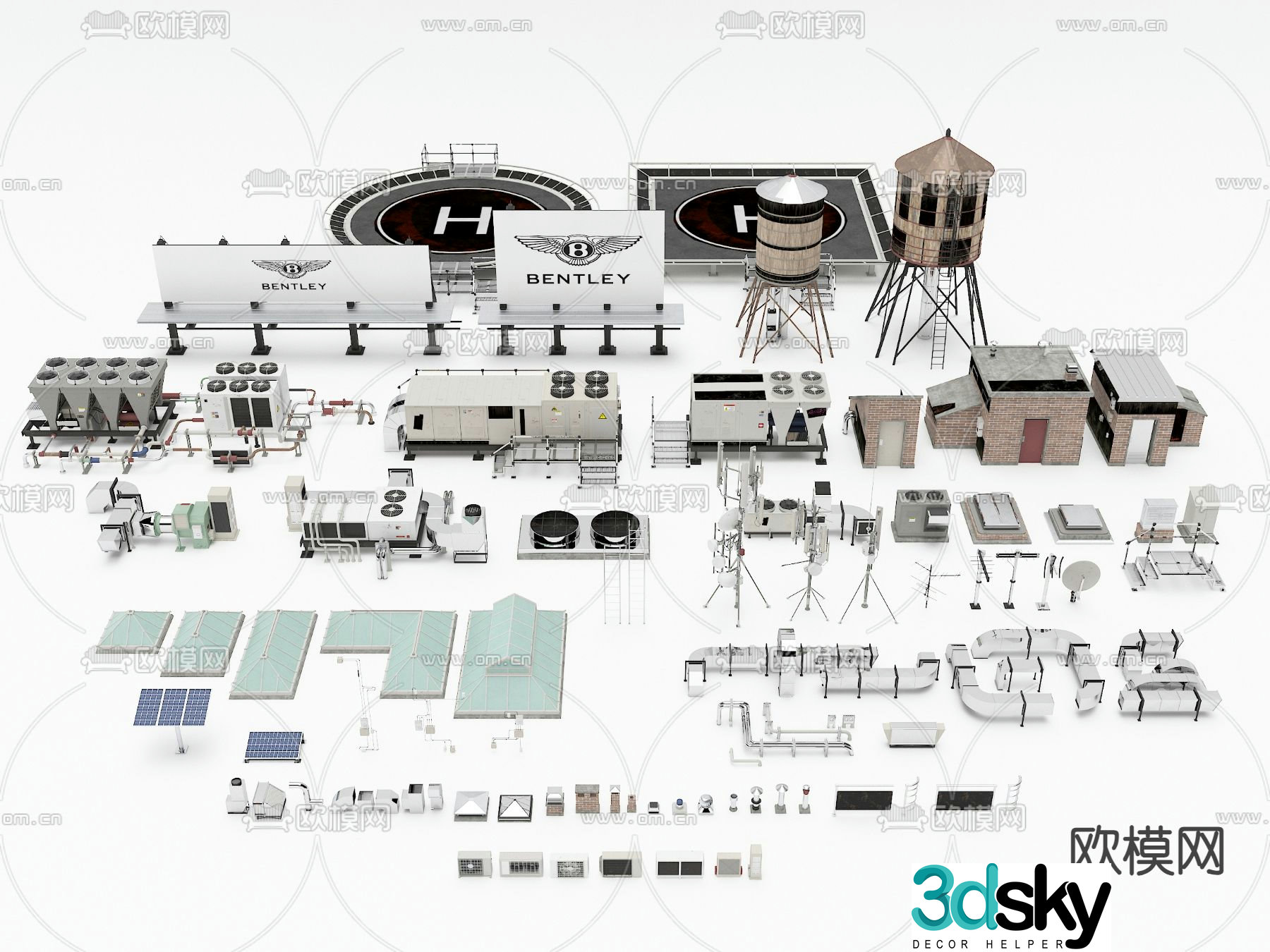 Electric tower radar 3d model