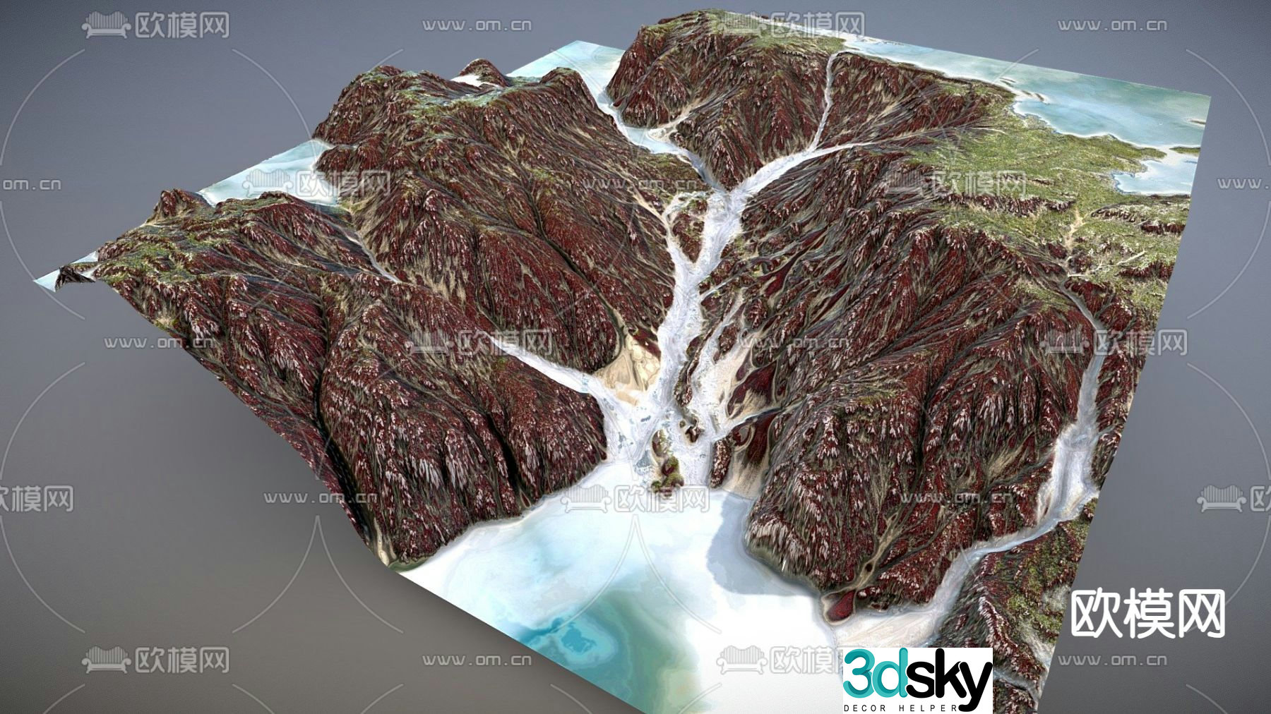 modern cliff mountain 3d model
