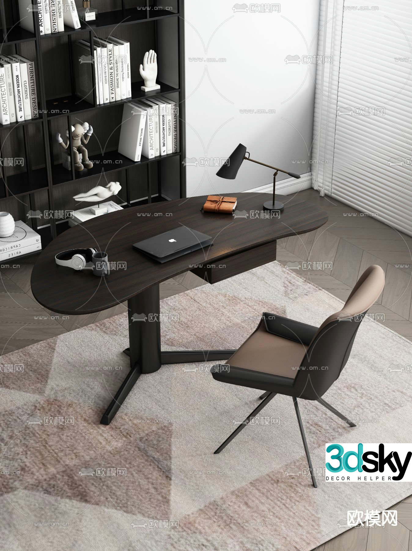 Modern desk chair 3d model