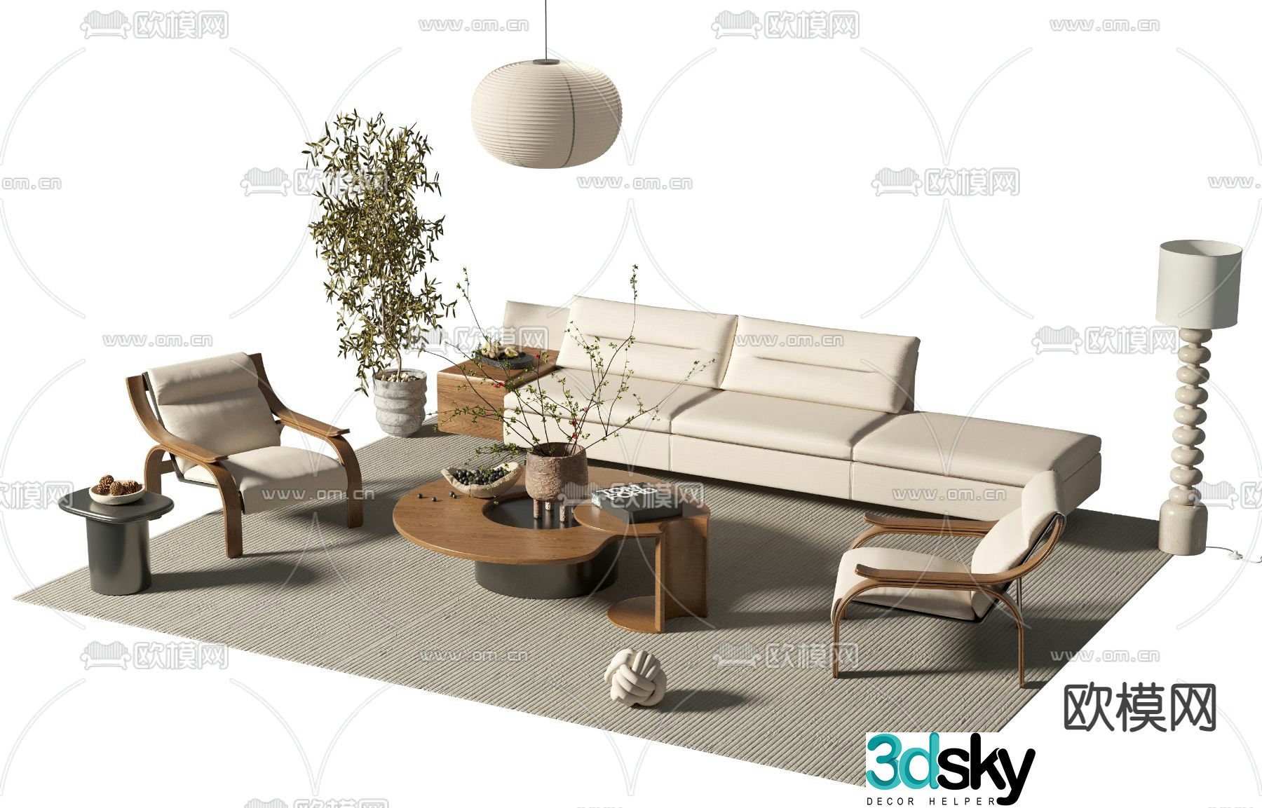 Medieval style modular sofa 3D model