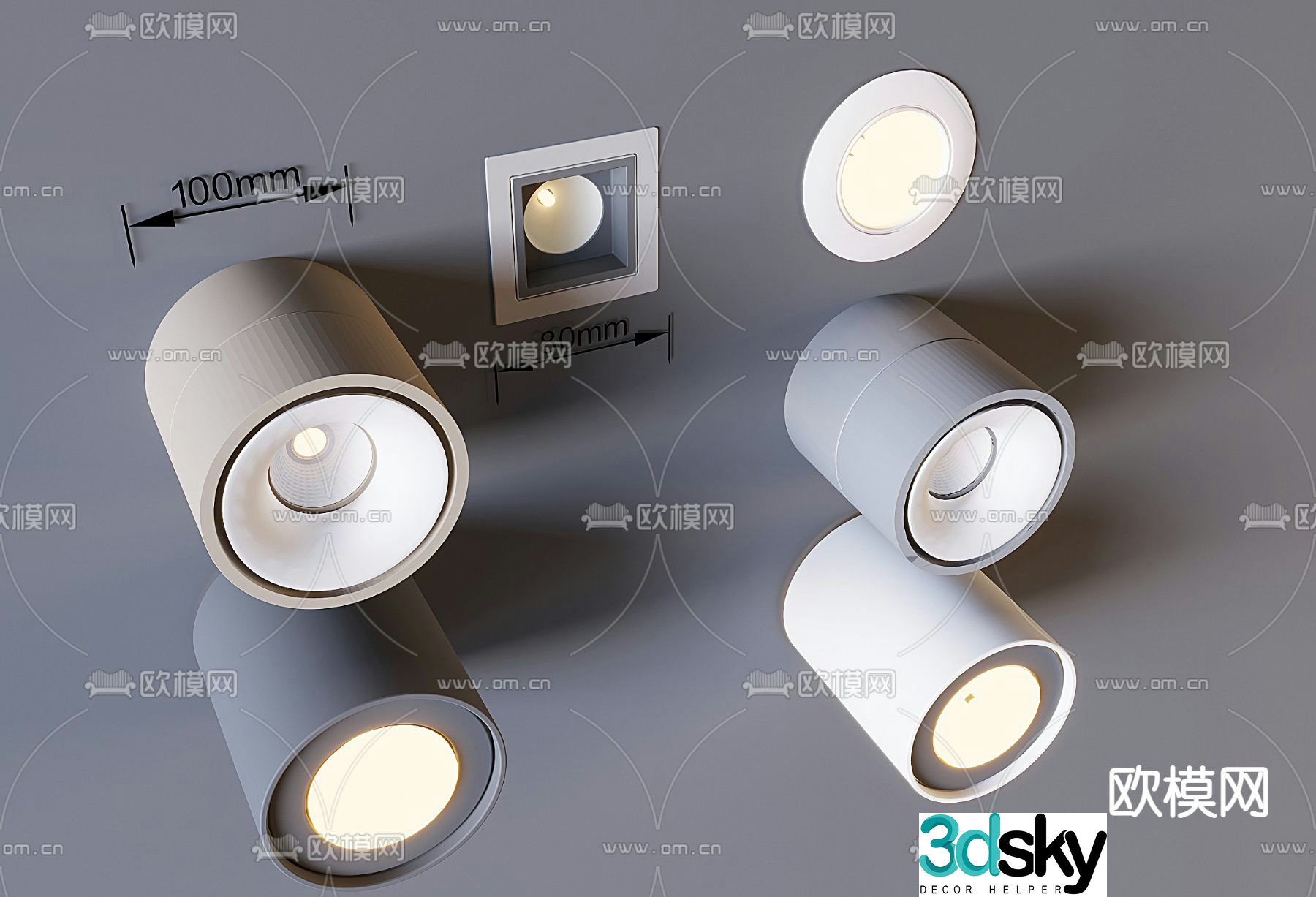 Turning downlight spotlight 3d model