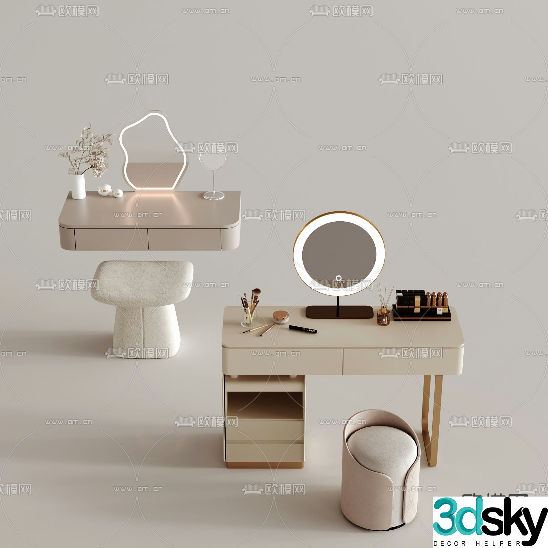 Modern dressing table 3d model
