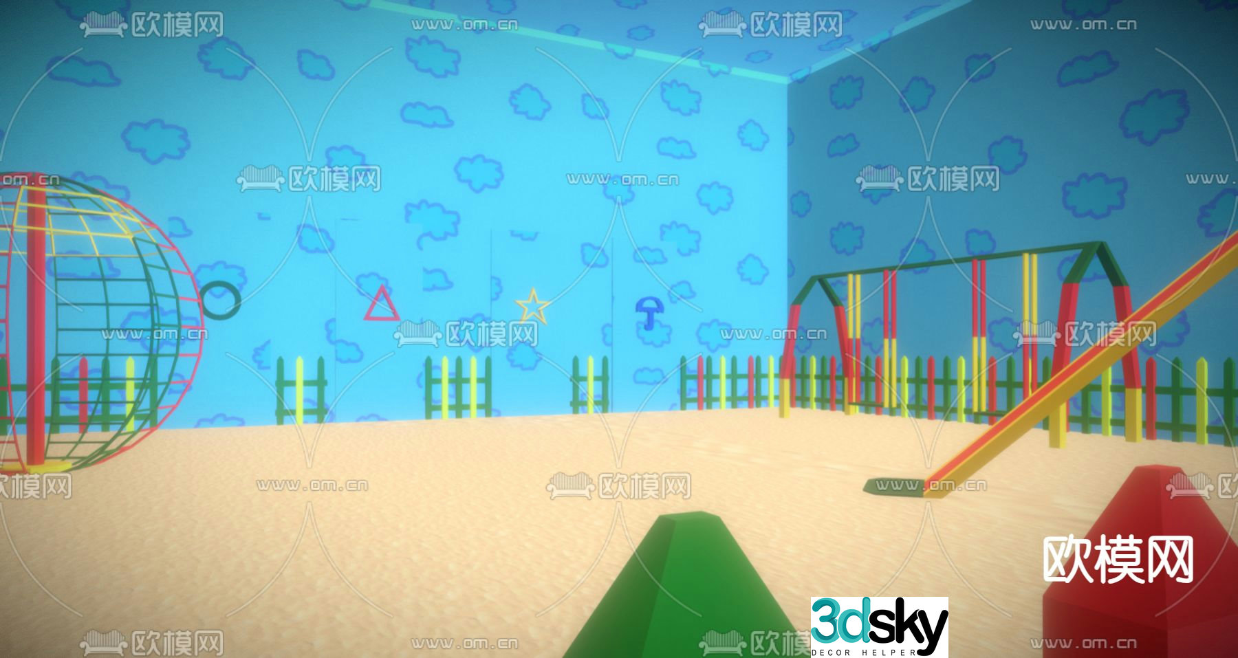 Amusement equipment slide swing 3d model