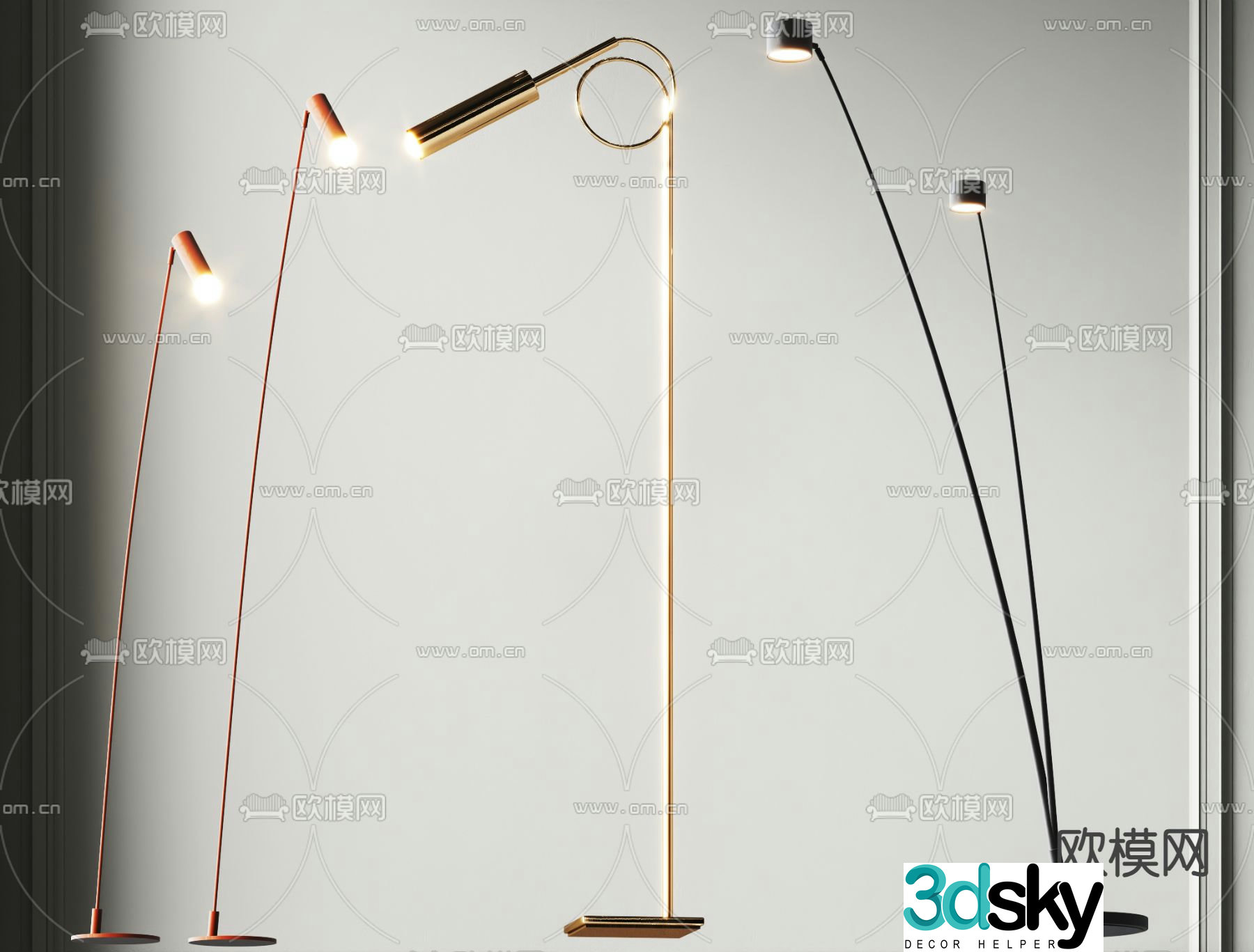 Modern floor lamp 3d model