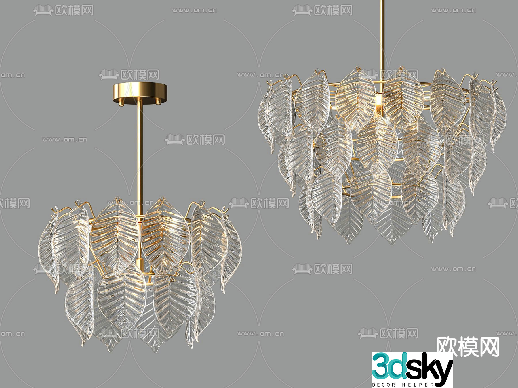 Light luxury chandeliers crystal chandeliers 3D model