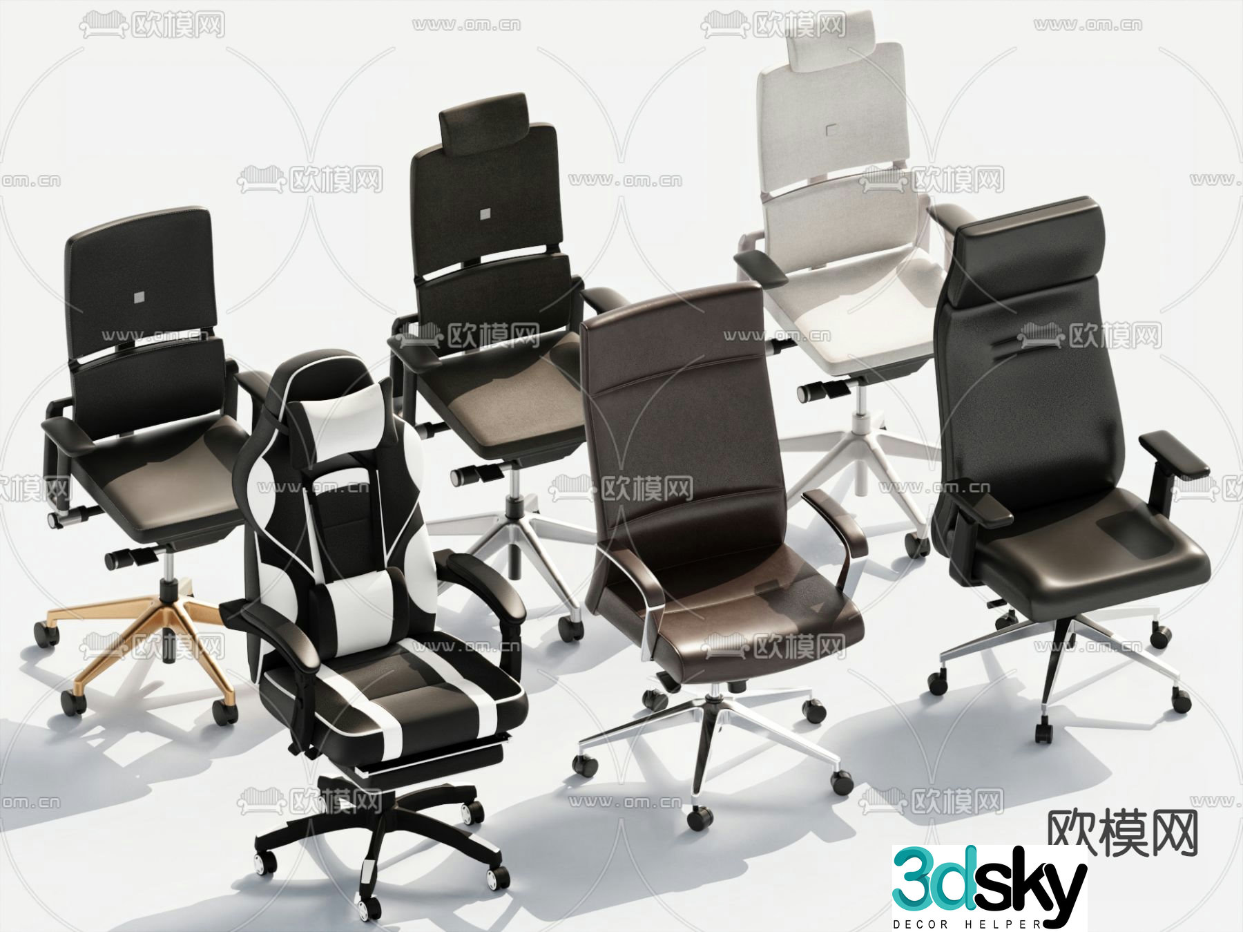 Office chair computer chair boss chair executive chair 3d model