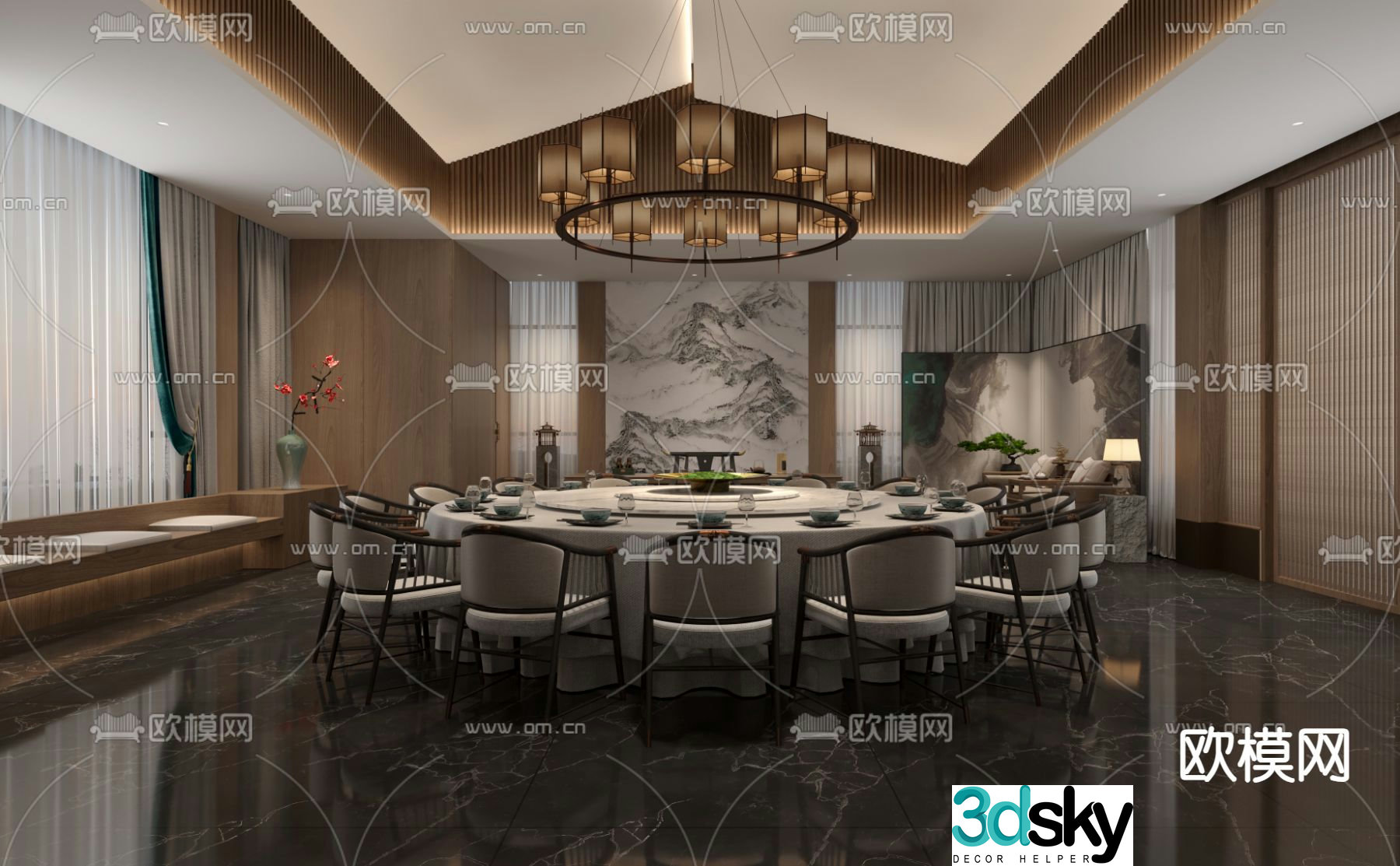 New Chinese restaurant box 3D model