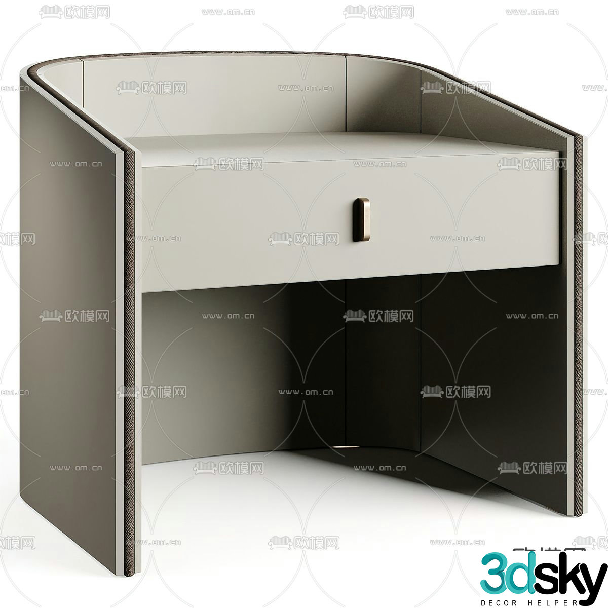 Minotti modern bedside table 3d model
