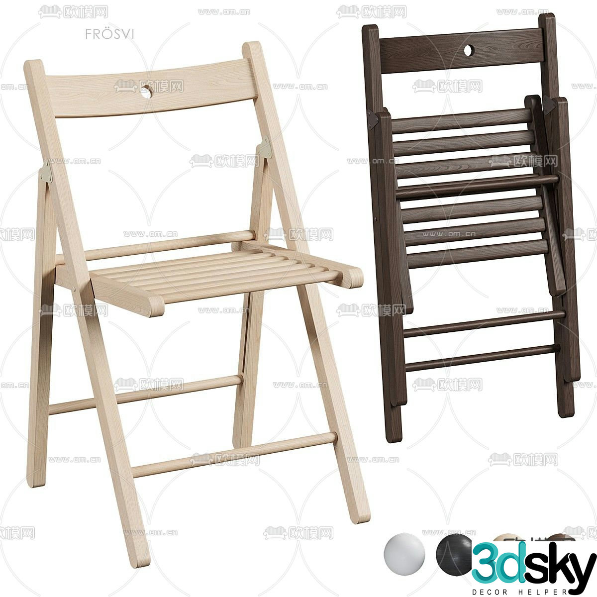 FROSVI wabi-sabi chair folding chair 3d model
