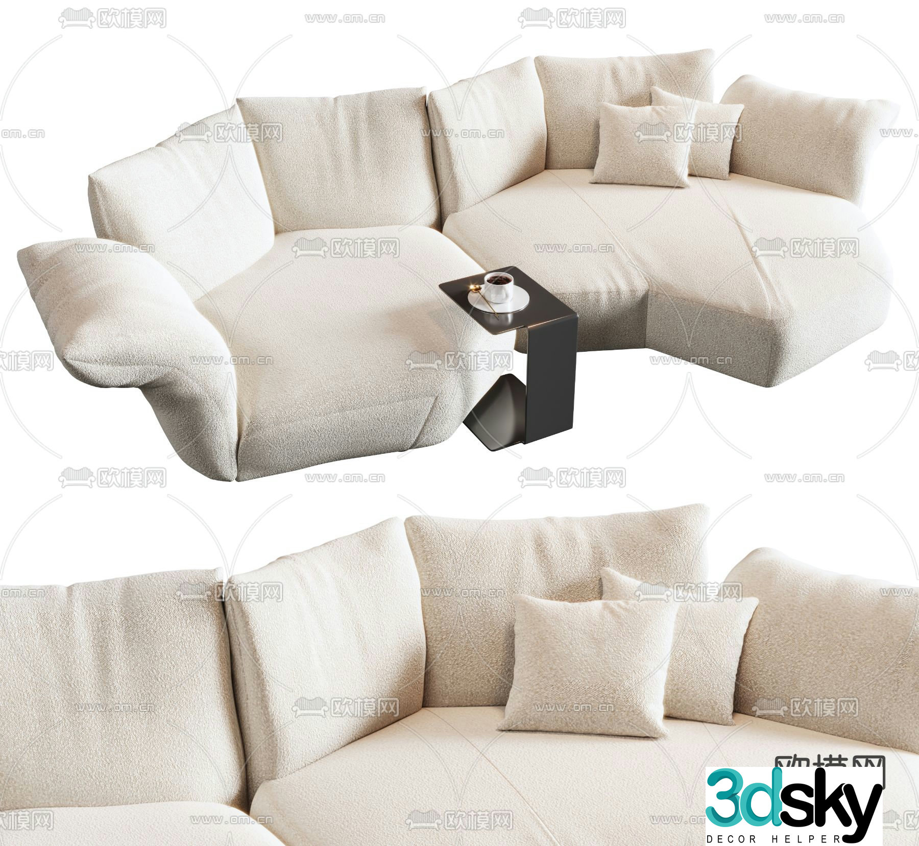 Special-shaped sofa multi-person sofa 3D model