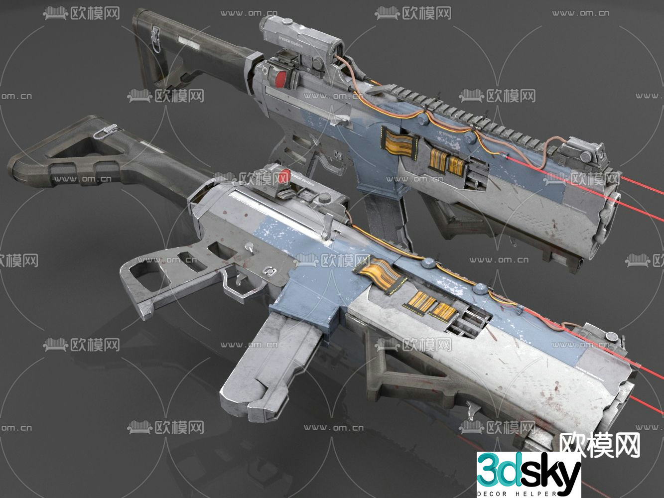 rifle submachine gun 3d model
