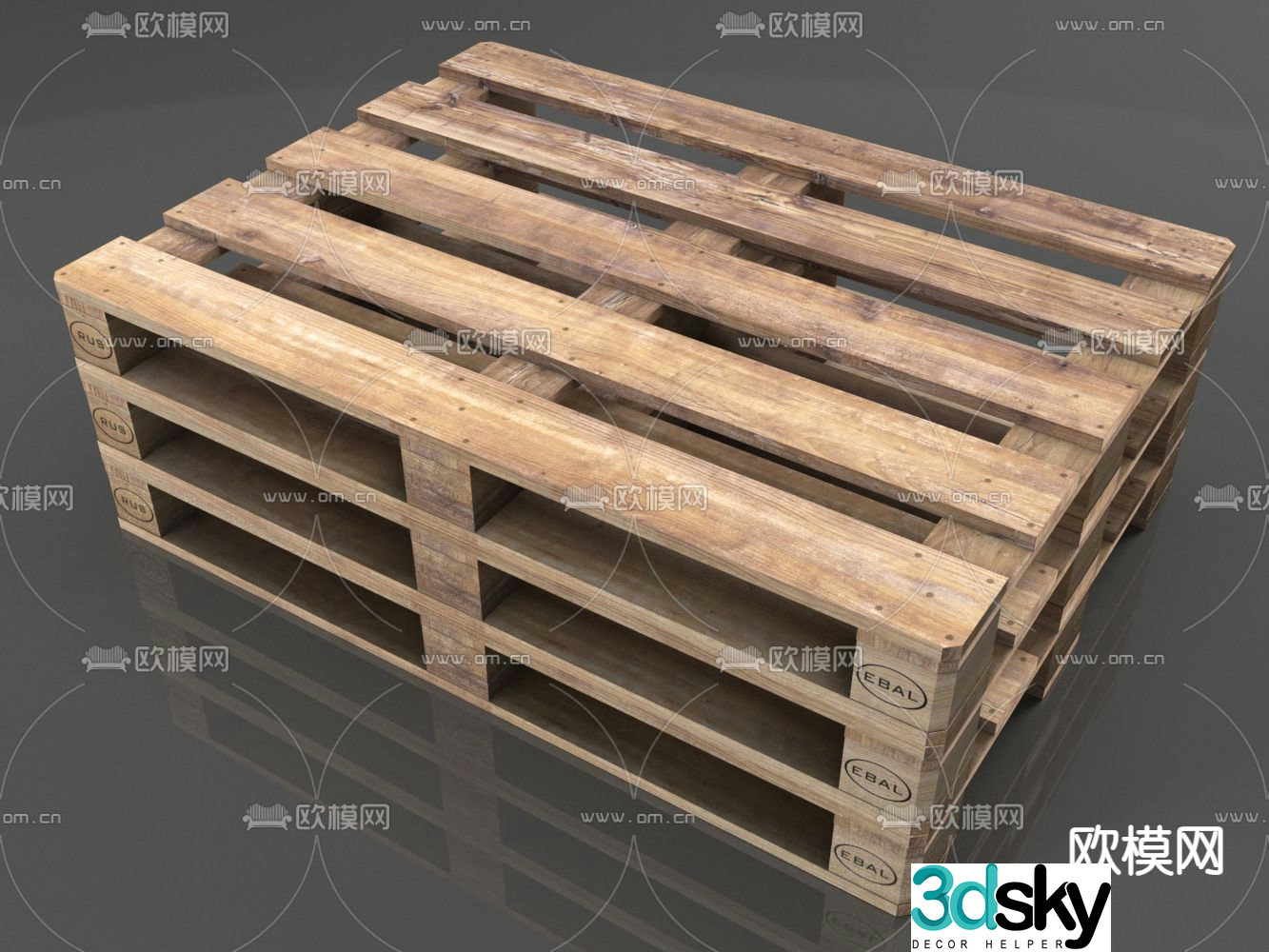 wooden pallet bracket 3d model