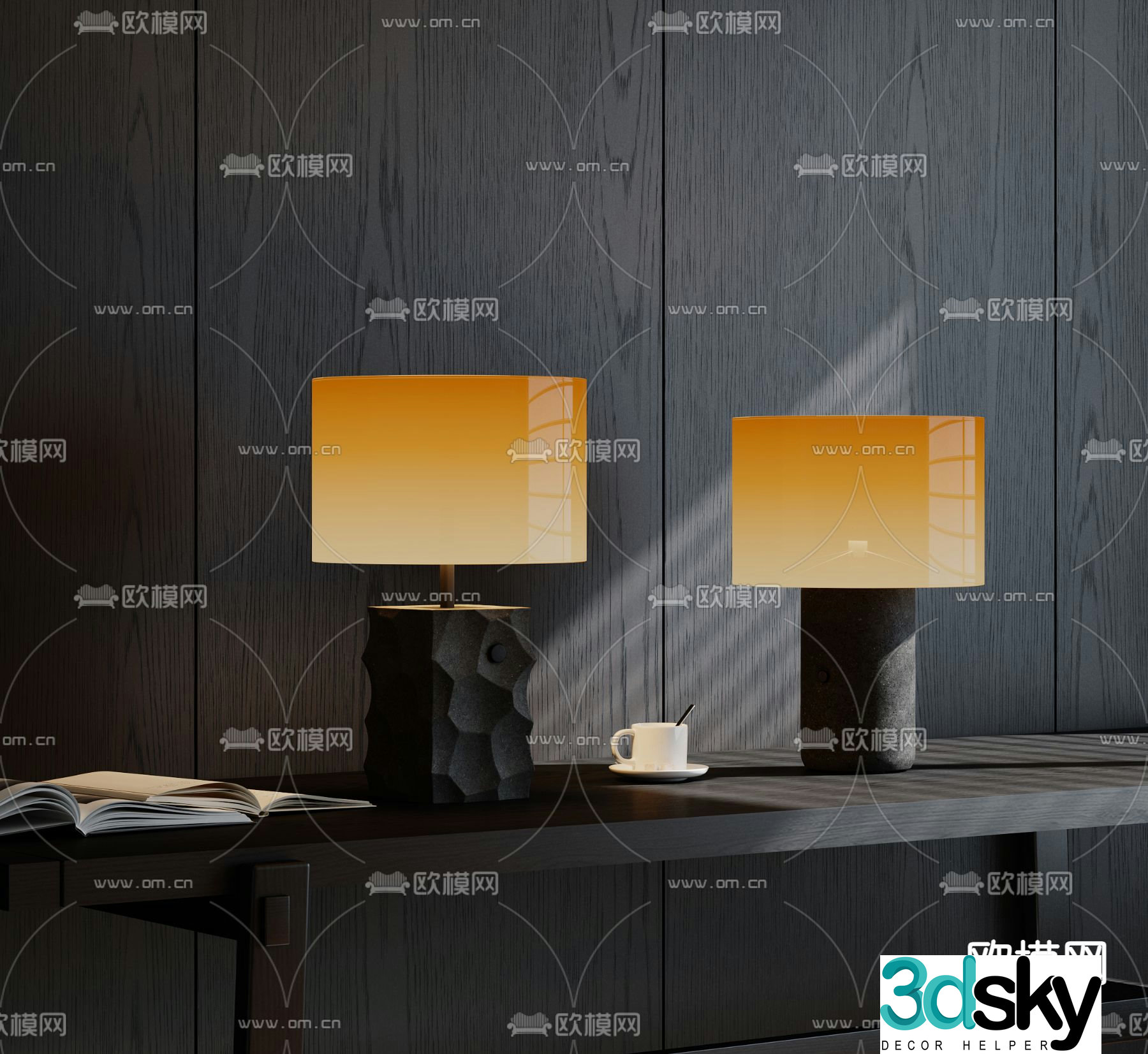 Gradient desk lamp 3d model