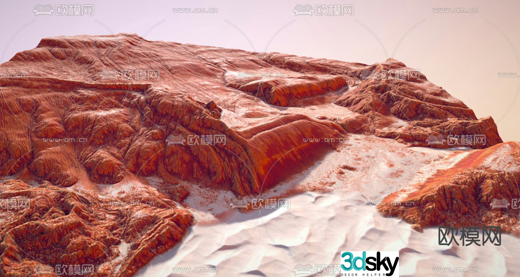 volcanic rock landscape 3d model