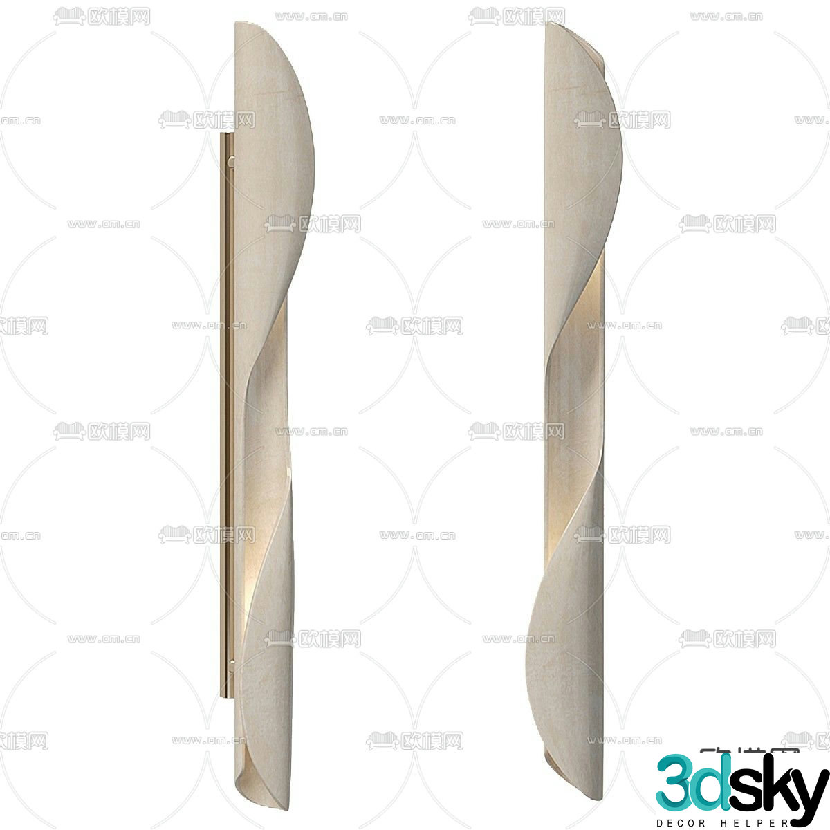 TORSADE Ceramic Wall Light 3D Model