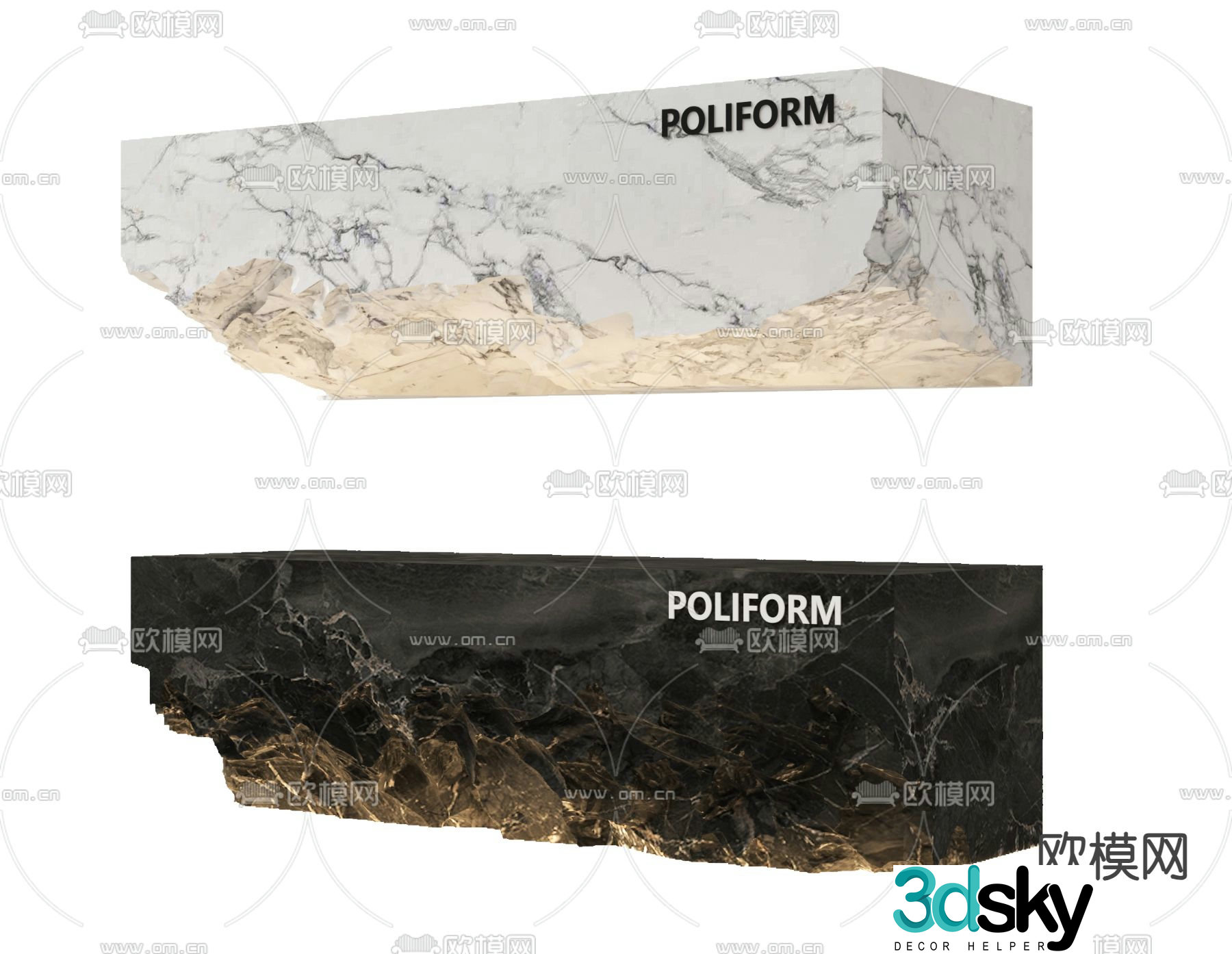 rock countertop service desk reception desk front desk 3d model
