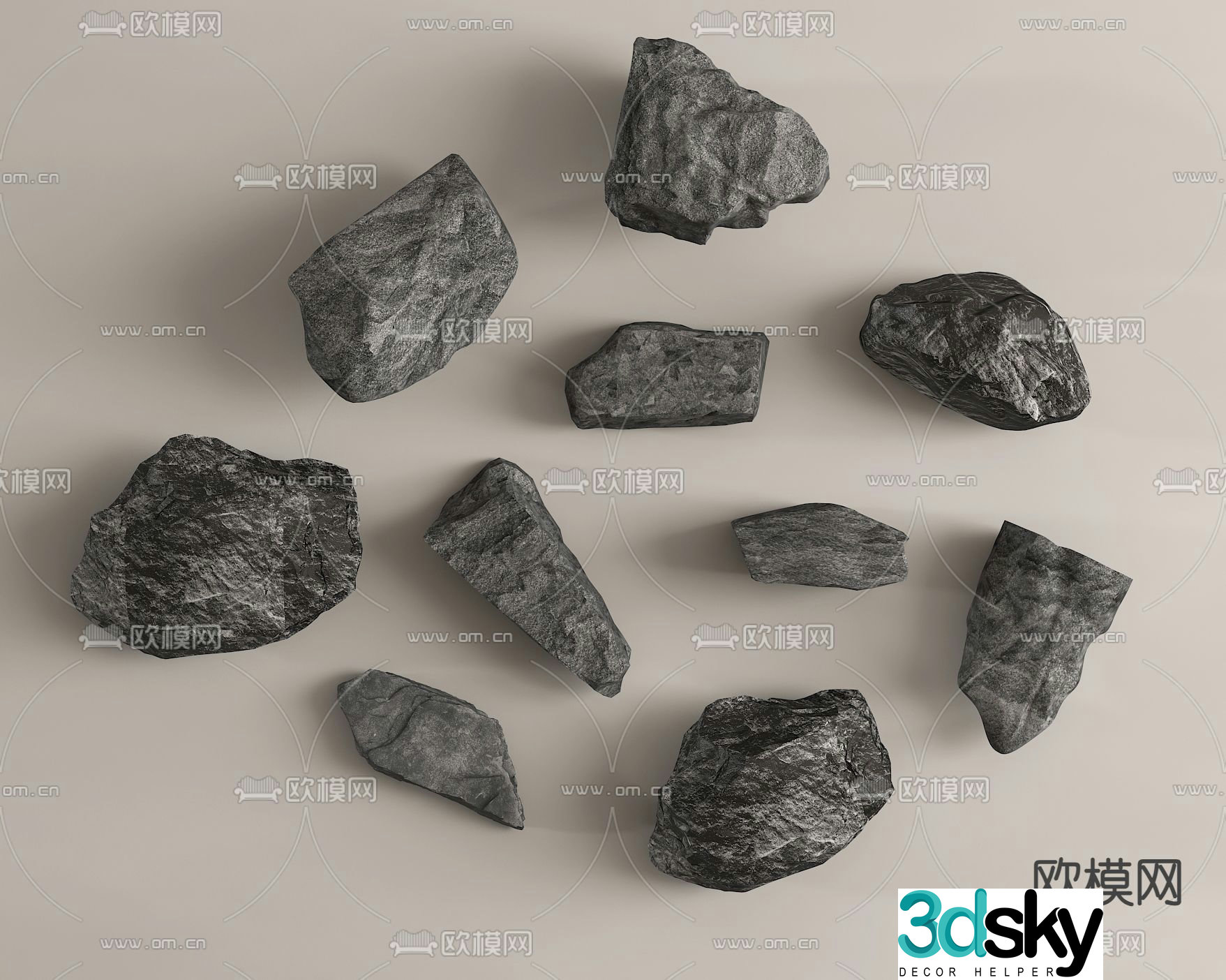 Landscape stones stones 3d model