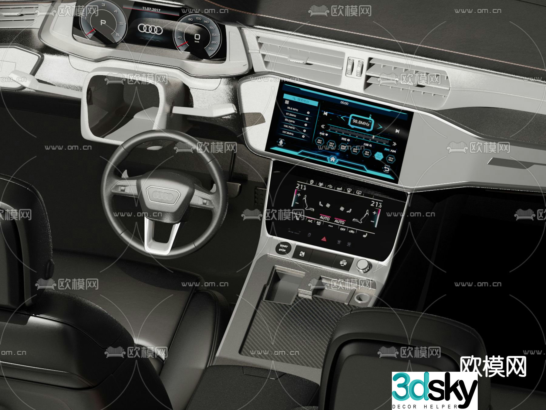 Transportation accessories car interior 3d model