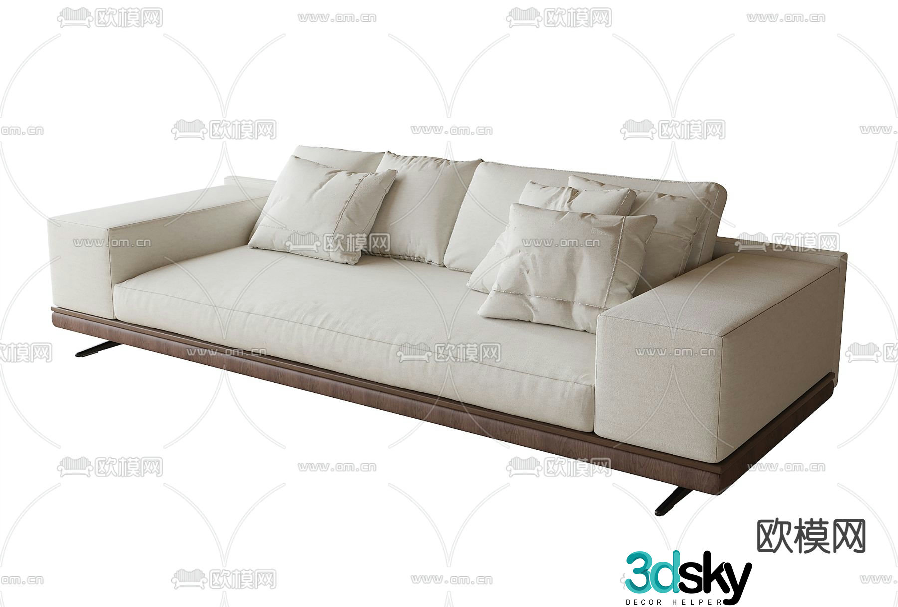 Medieval style fabric sofa 3d model