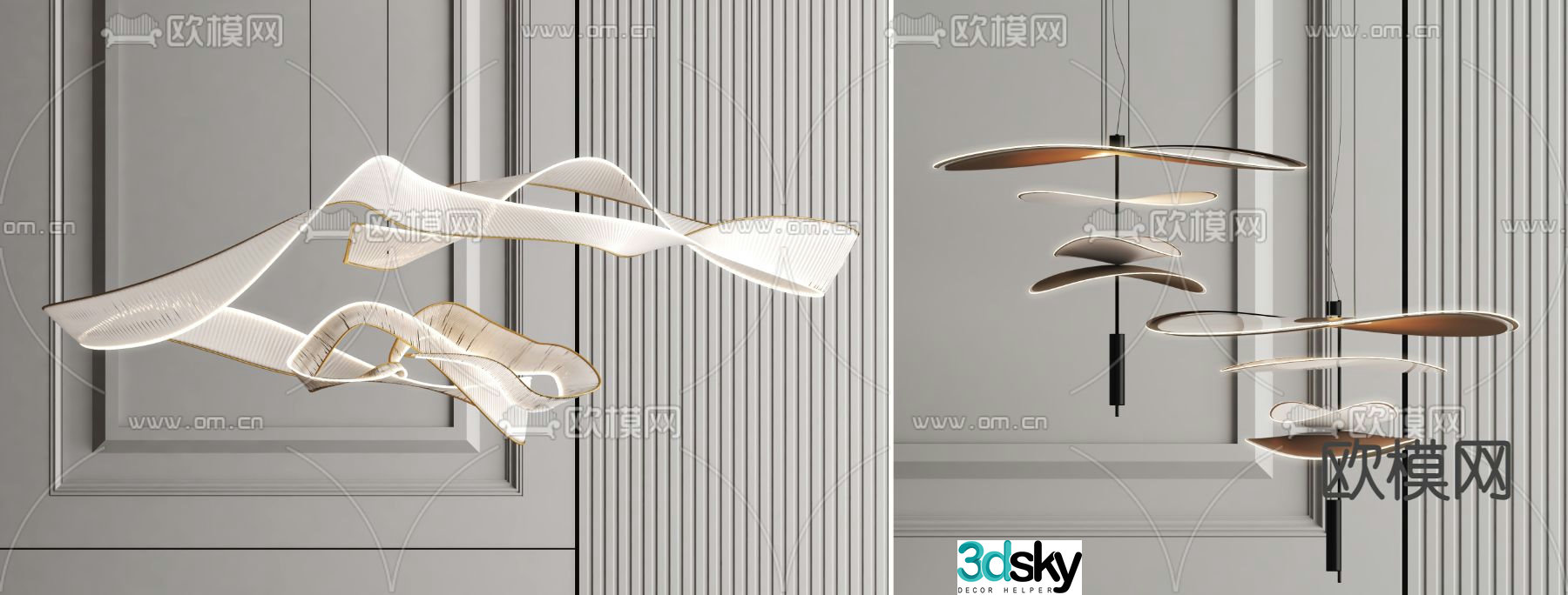 Modern chandelier 3d model