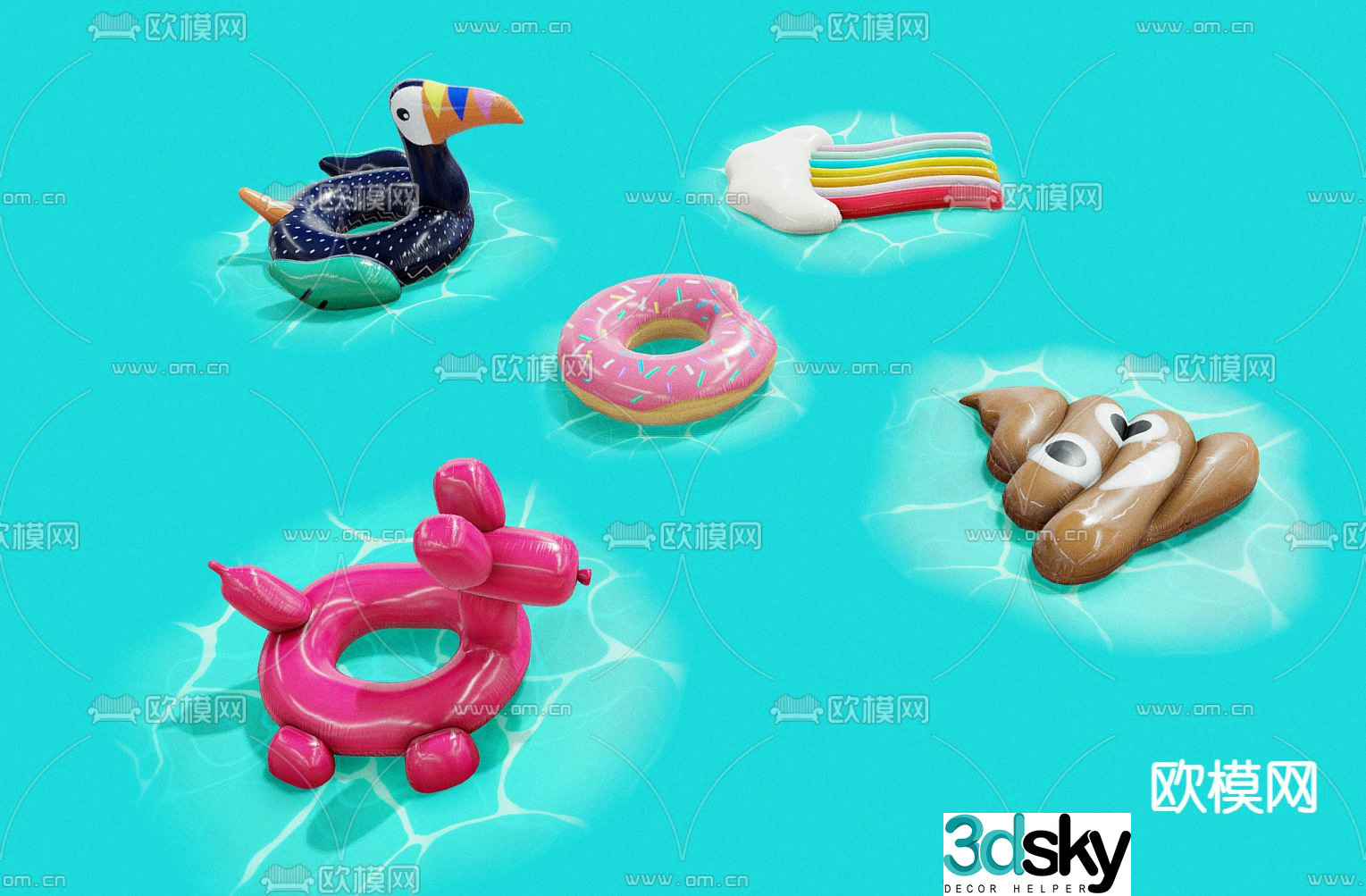 swimming ring lifebuoy 3d model