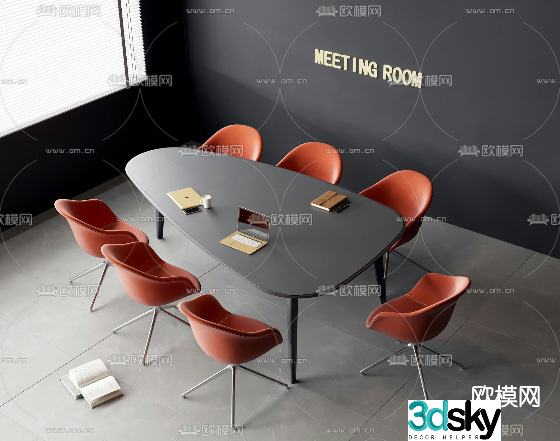 Conference tables and chairs 3d model