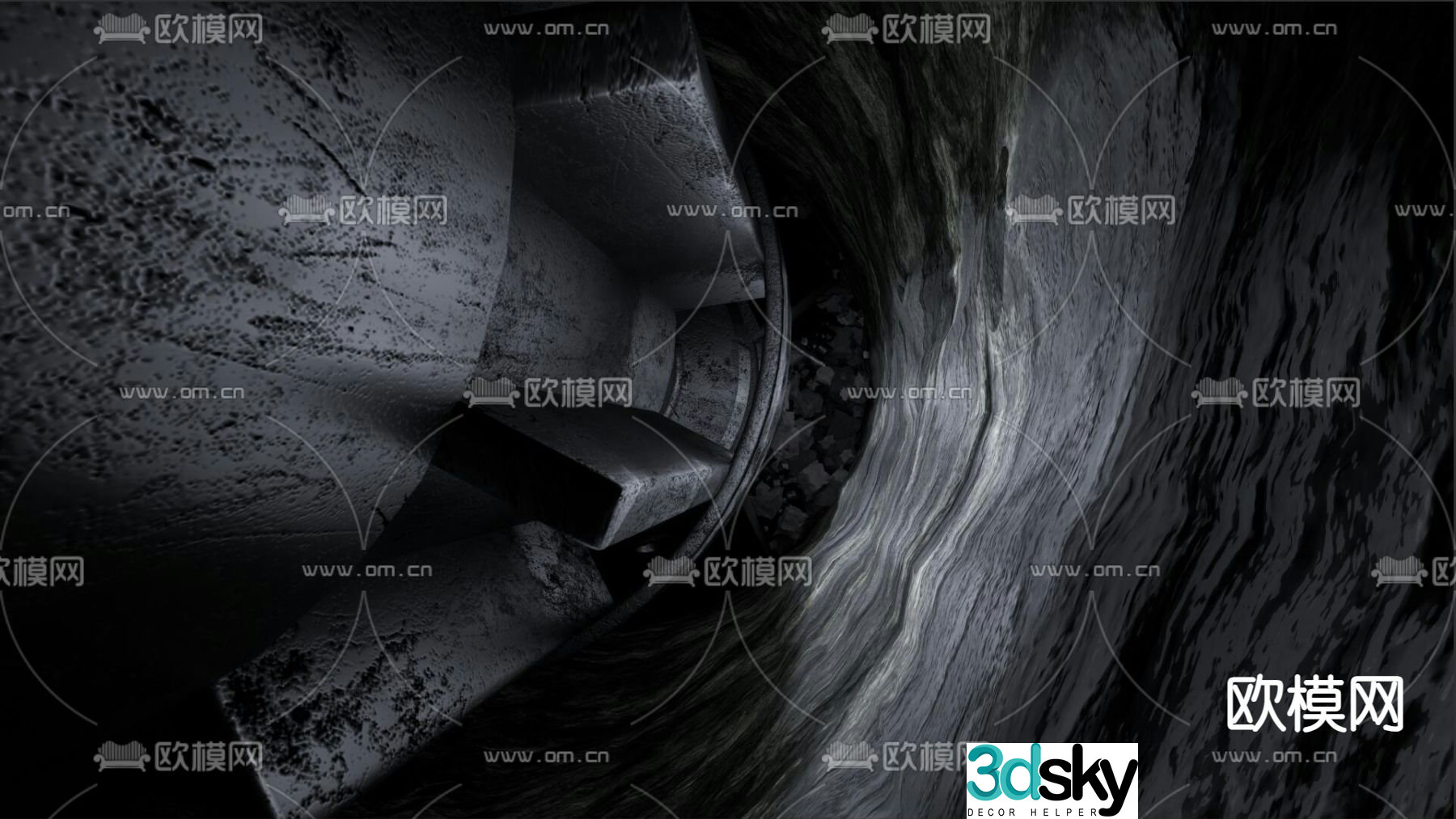 tunnel drilling geophysical 3d model