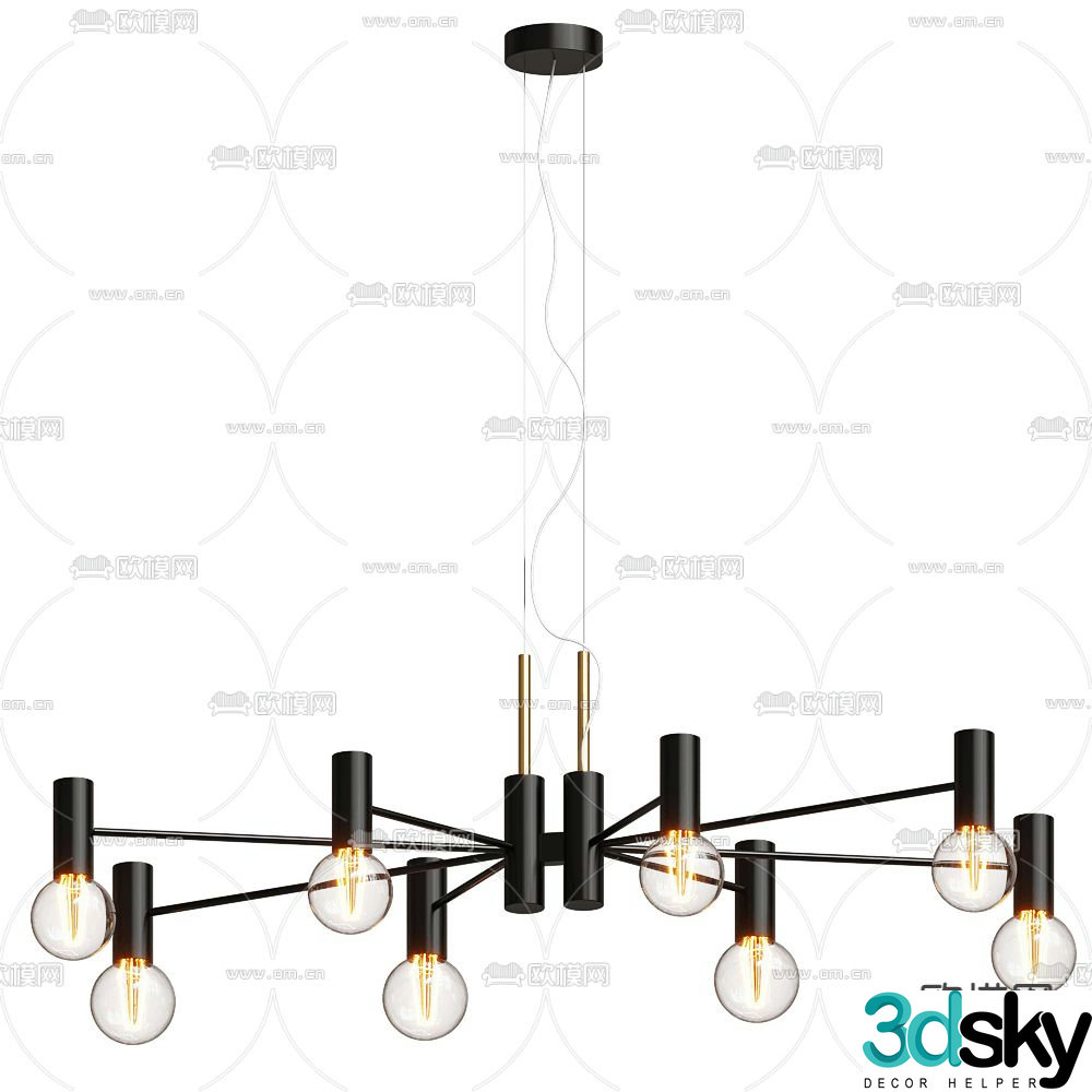 MODO Creative Chandelier Restaurant Chandelier 3D Model