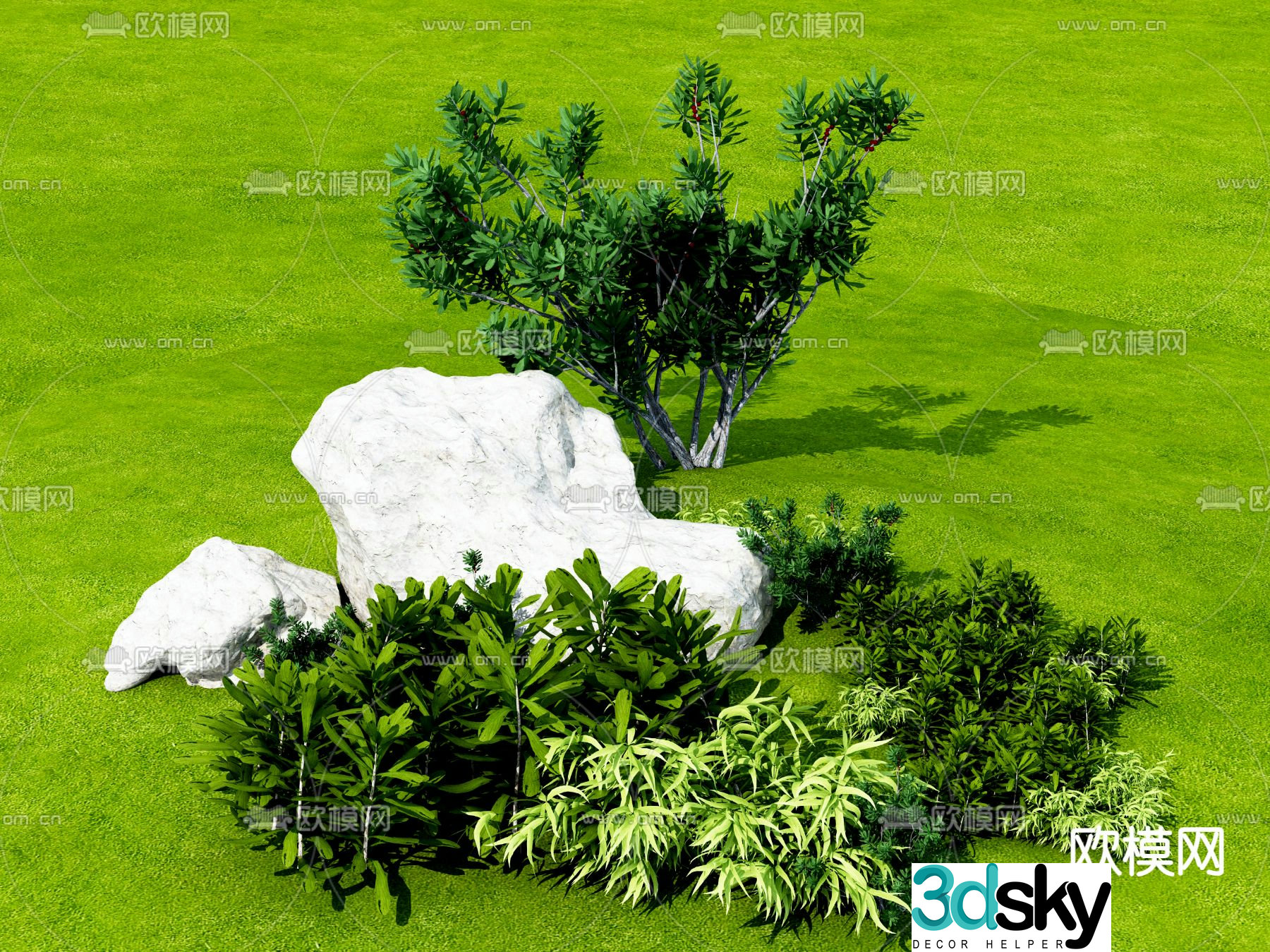 Modern lawn 3d model