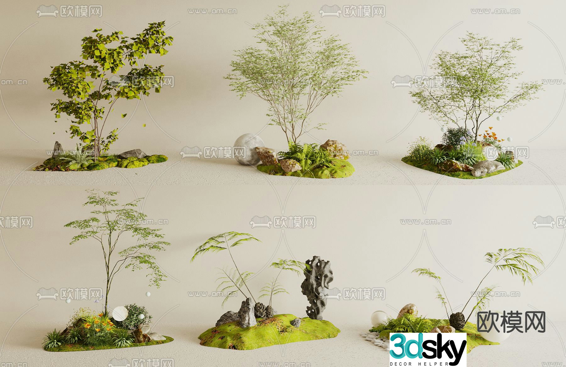 Landscape sketch plant landscaping 3D model