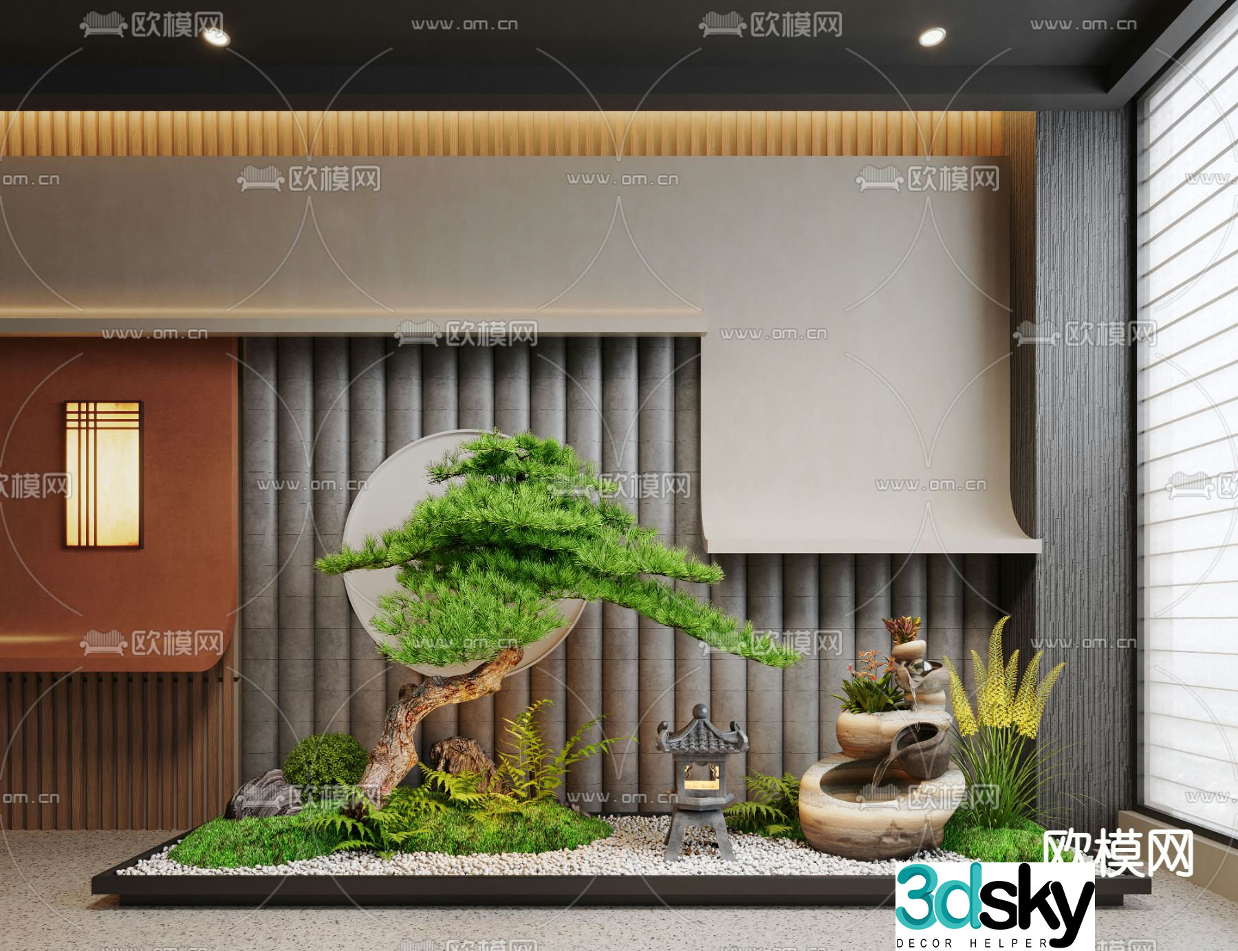 Indoor landscape plant landscaping 3d model