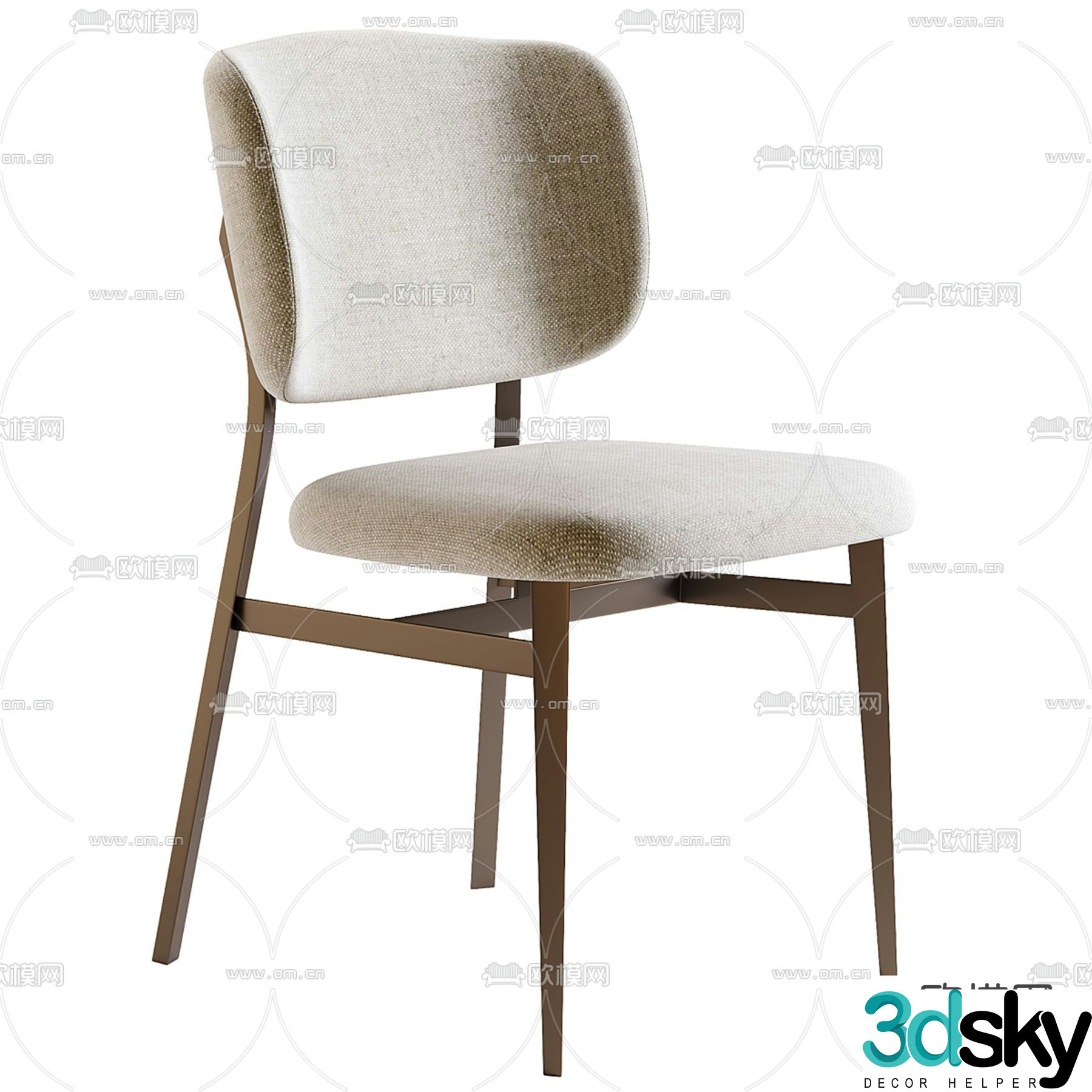 NOOR metal chair dining chair 3d model