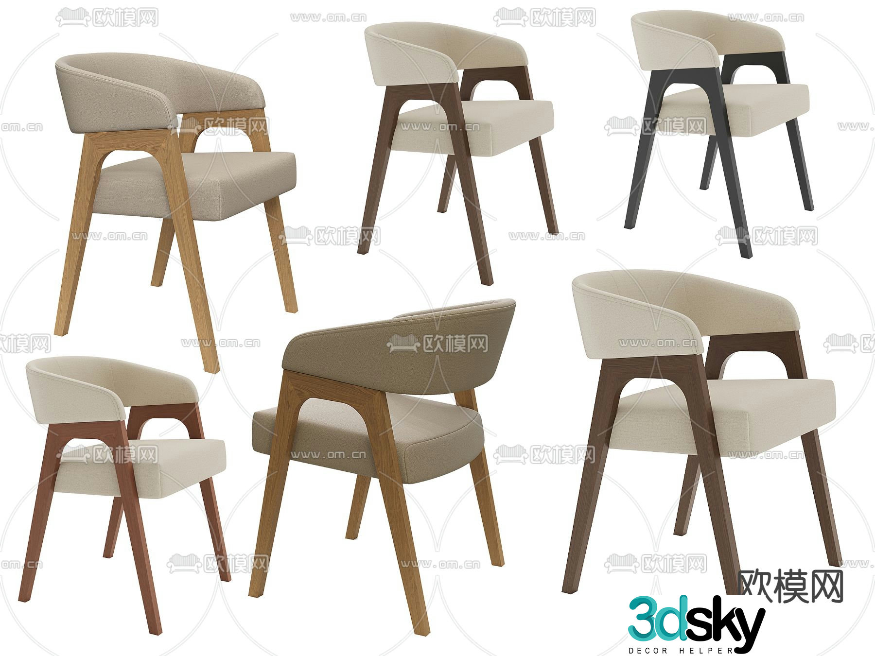 Wabi-sabi chair leisure chair 3d model