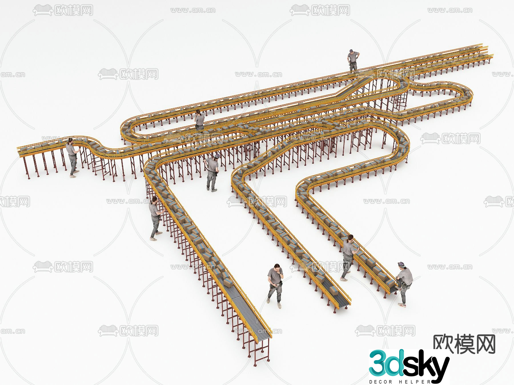 Item conveyor belt conveyor belt 3d model