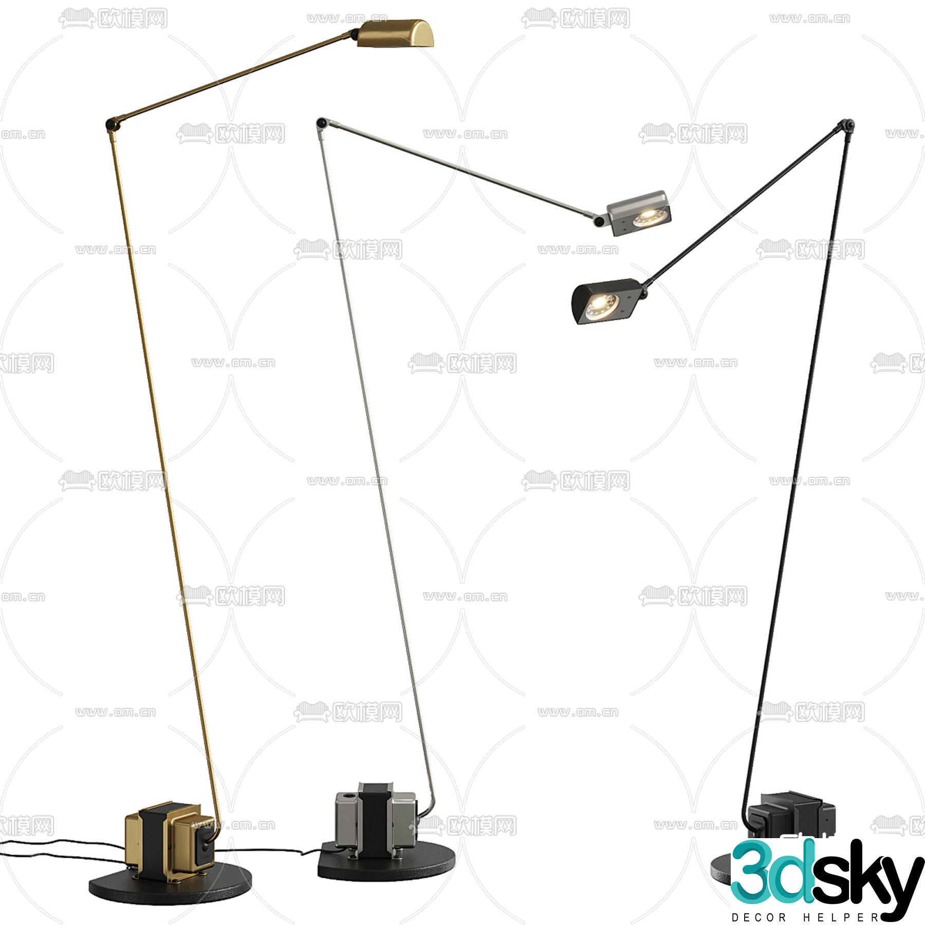 Light luxury floor lamp 3d model