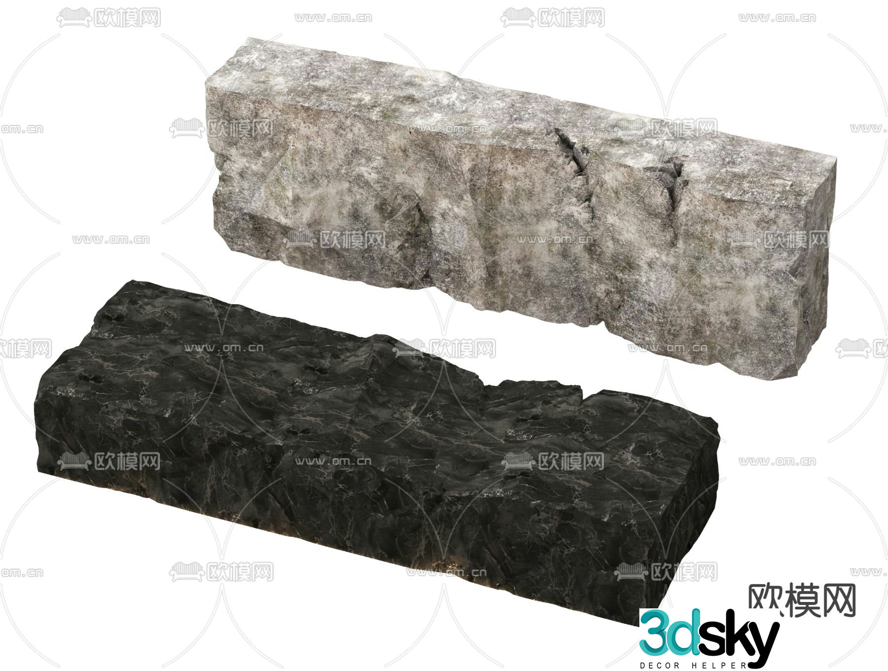 rock countertop service desk reception desk front desk 3d model