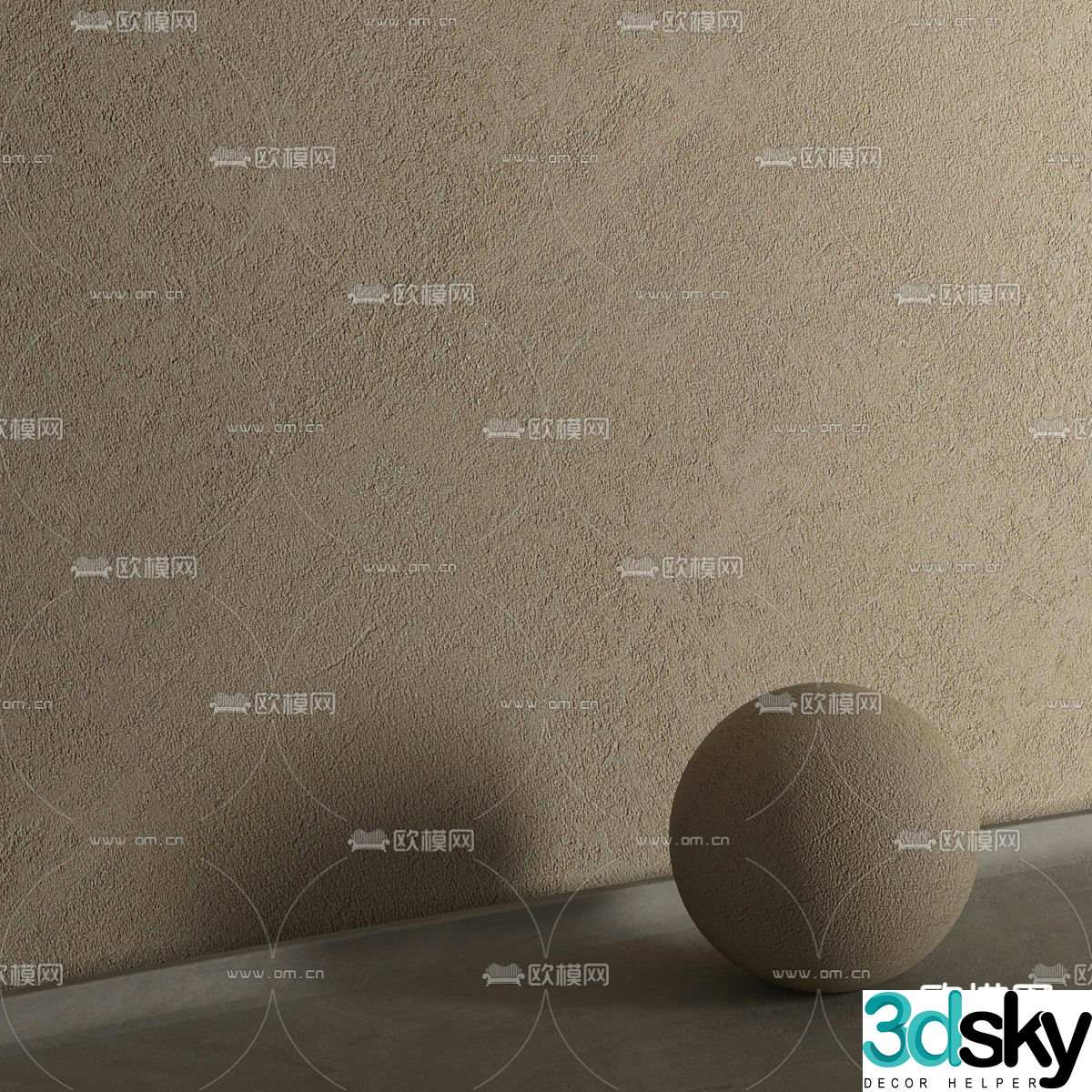 Shabby microcement paint wall texture paint 3d model