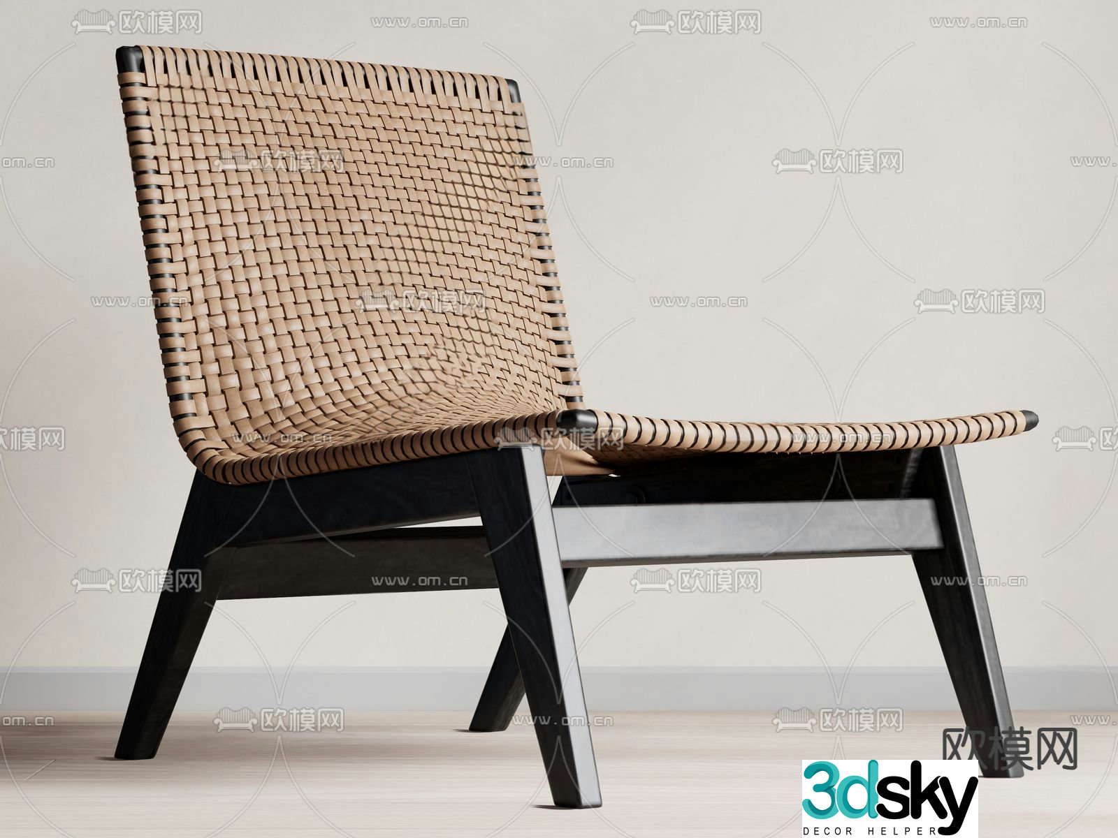 Rattan chair leisure chair 3d model