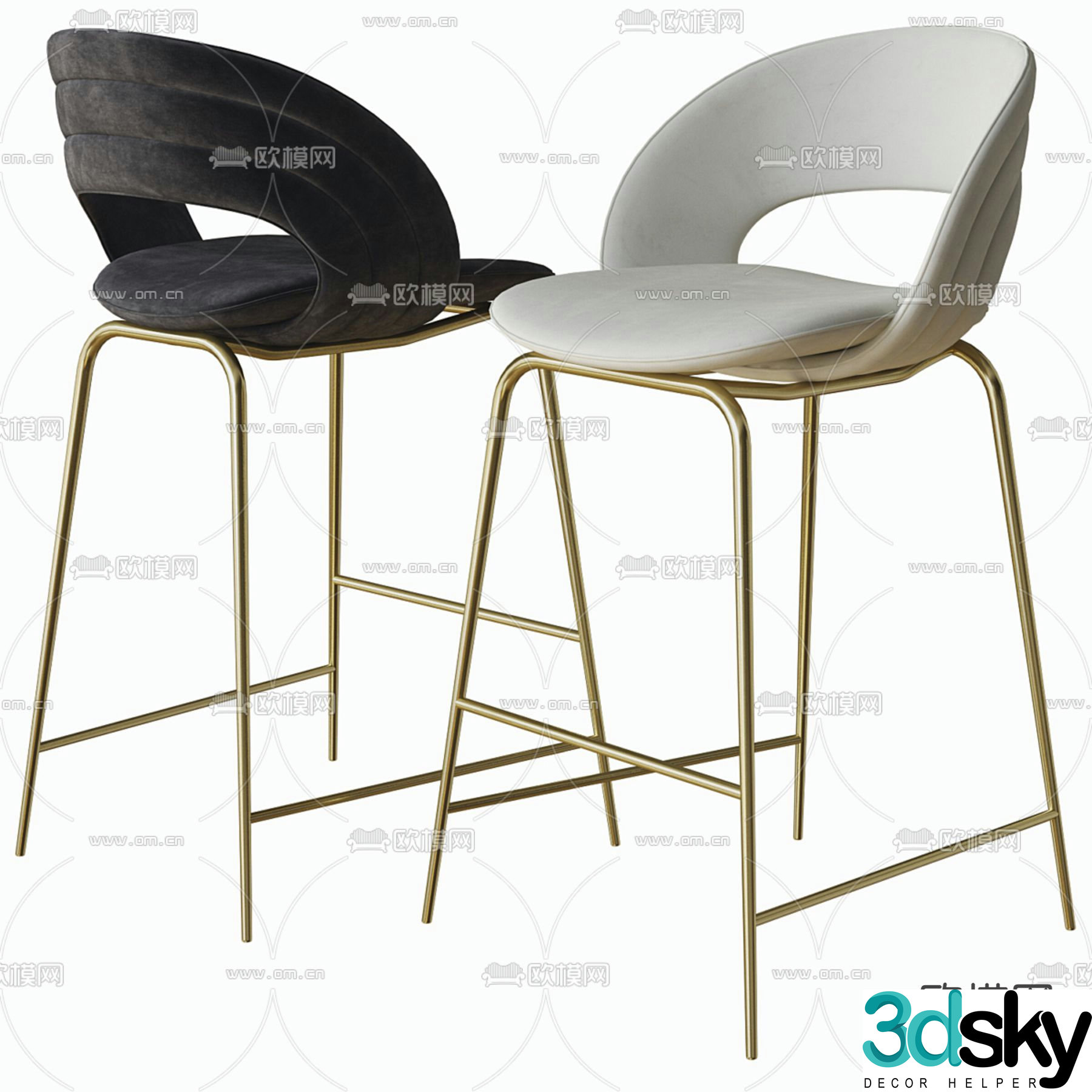 bar stool bar stool high stool 3d model