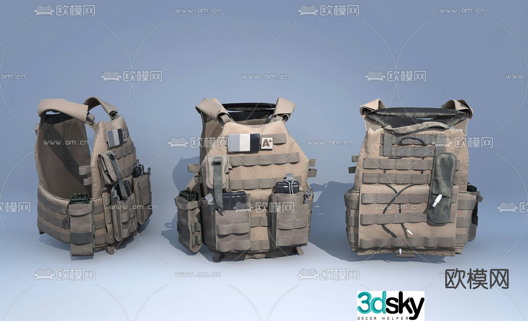 Industrial style body armor 3d model